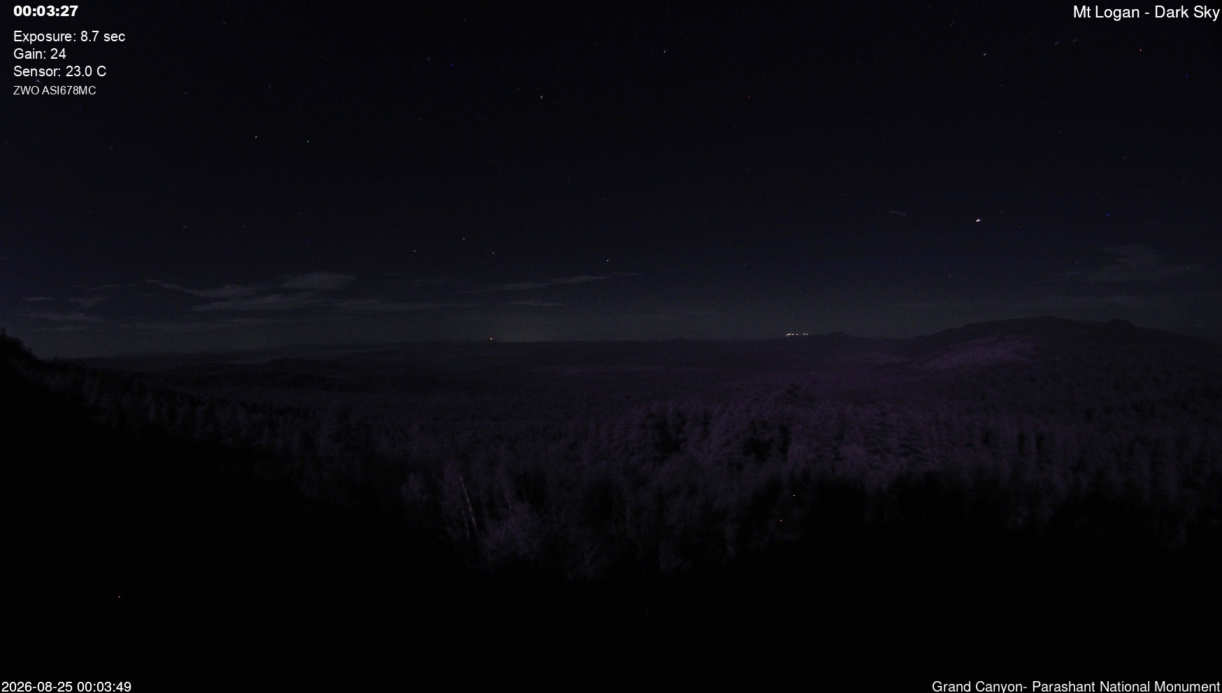 time-lapse frame, Mt Logan - Dark Sky webcam