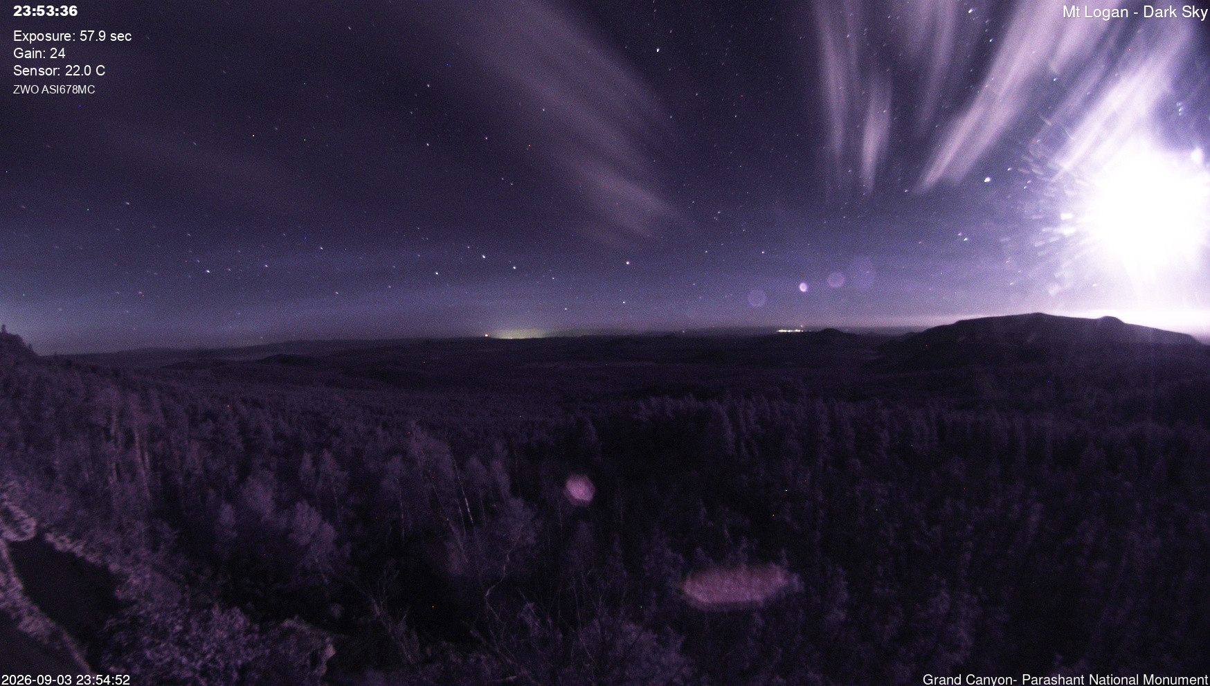 view from Mt Logan - Dark Sky on 2026-09-03
