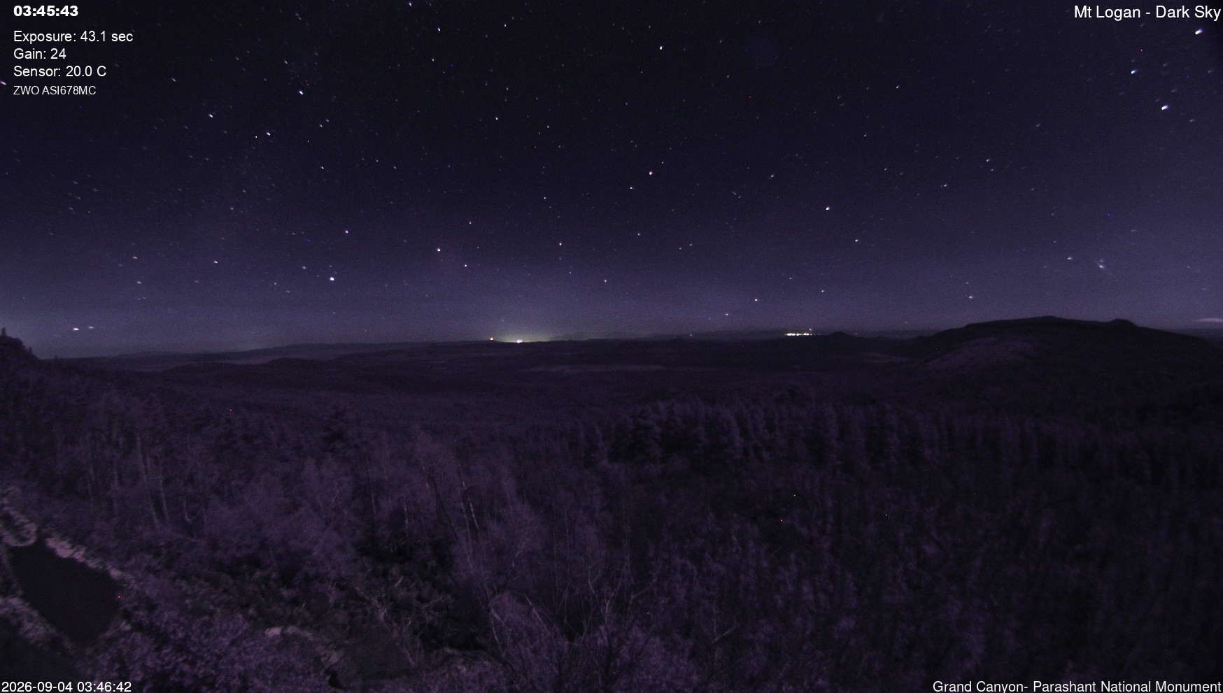 view from Mt Logan - Dark Sky on 2026-09-04