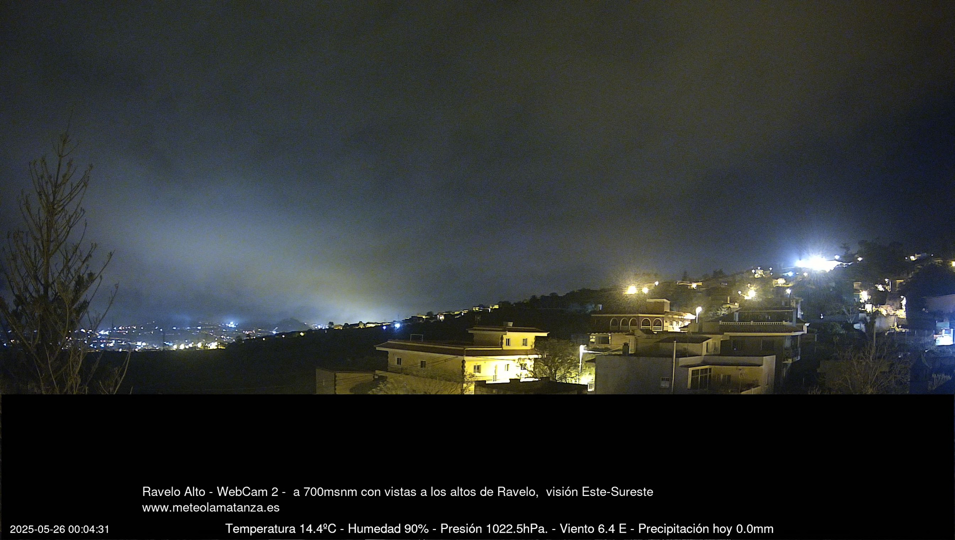 time-lapse frame, Ravelo, visión E-SE, 428msnm webcam