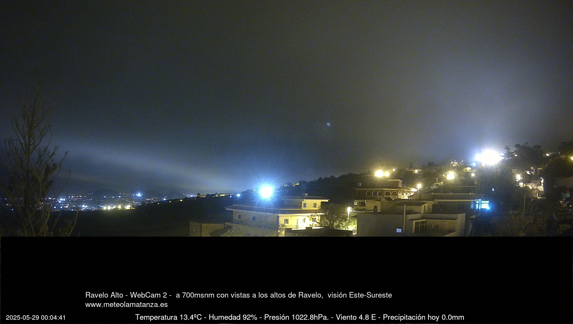 time-lapse frame, Ravelo, visión E-SE, 428msnm webcam