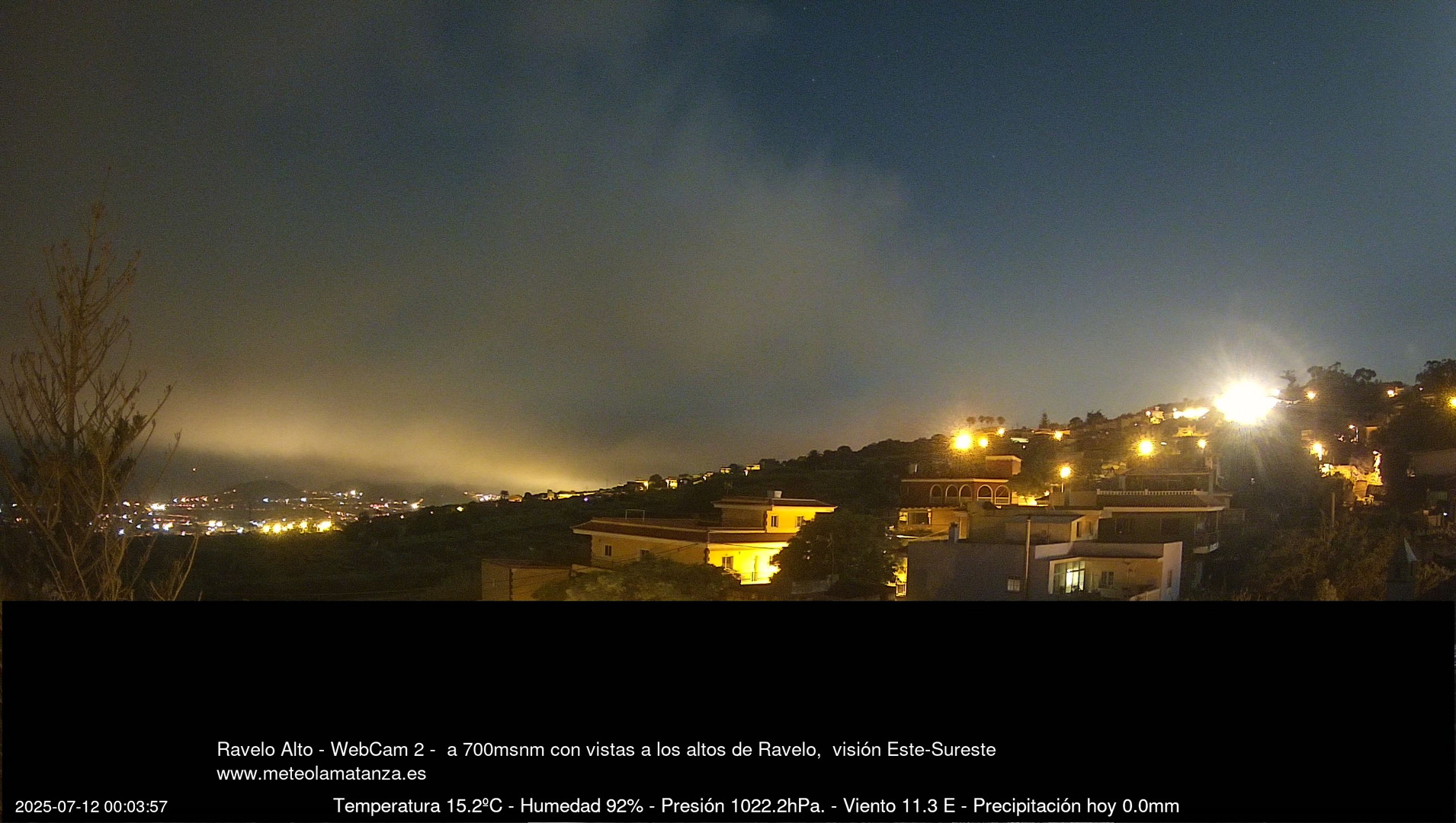 time-lapse frame, Ravelo, visión E-SE, 428msnm webcam