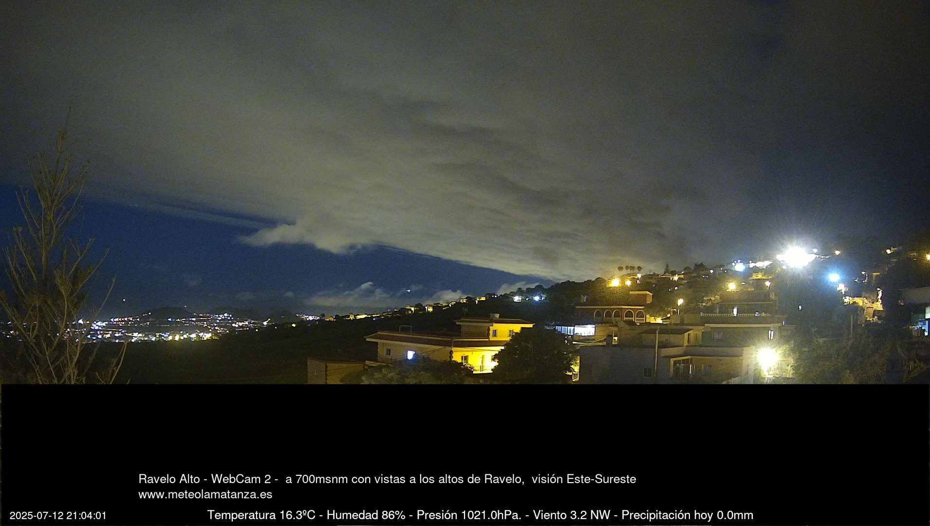 time-lapse frame, Ravelo, visión E-SE, 428msnm webcam