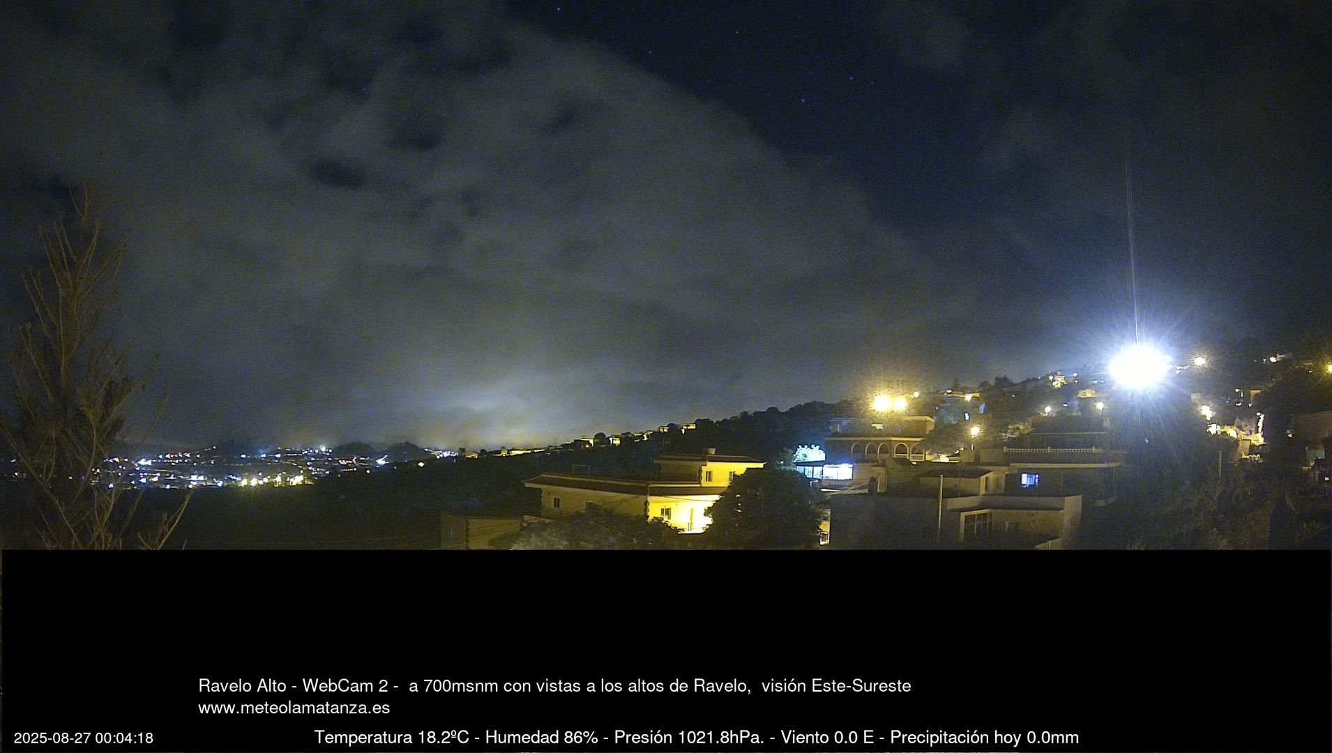 time-lapse frame, Ravelo, visión E-SE, 428msnm webcam