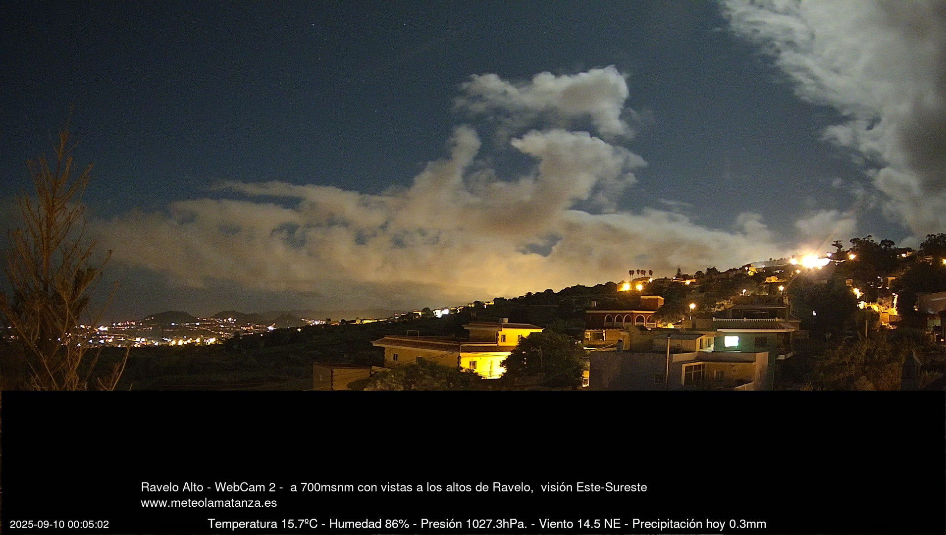 time-lapse frame, Ravelo, visión E-SE, 428msnm webcam
