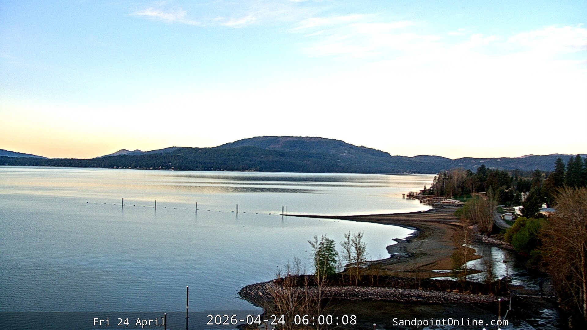 time-lapse frame, Sandpoint Online - Lake Pend Oreille webcam