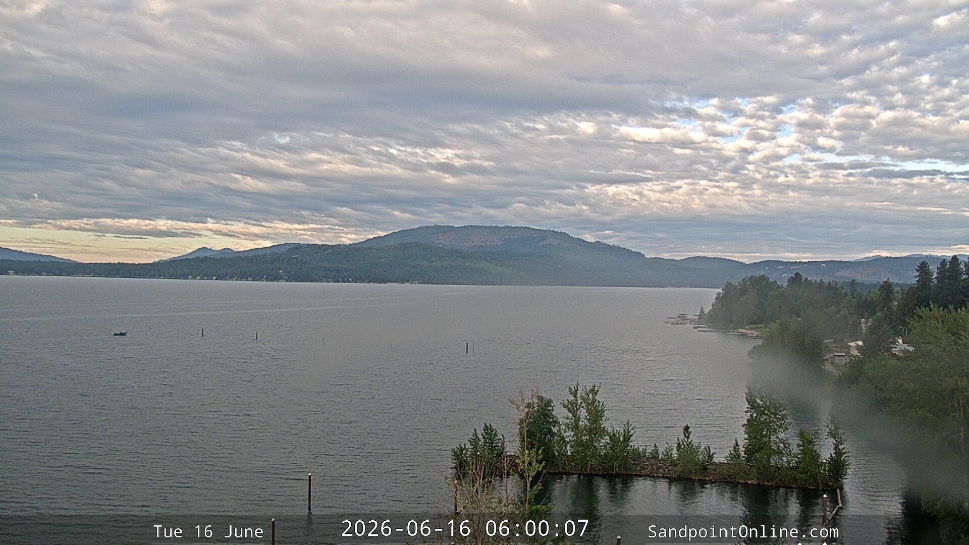 time-lapse frame, Sandpoint Online - Lake Pend Oreille webcam