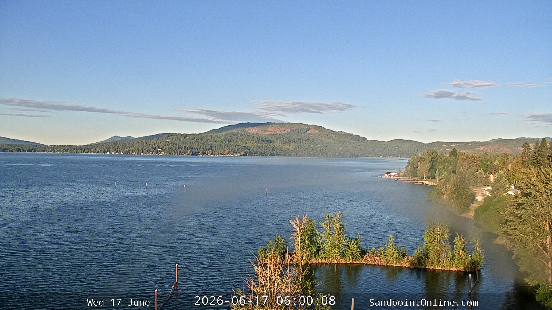 time-lapse frame, Sandpoint Online - Lake Pend Oreille webcam