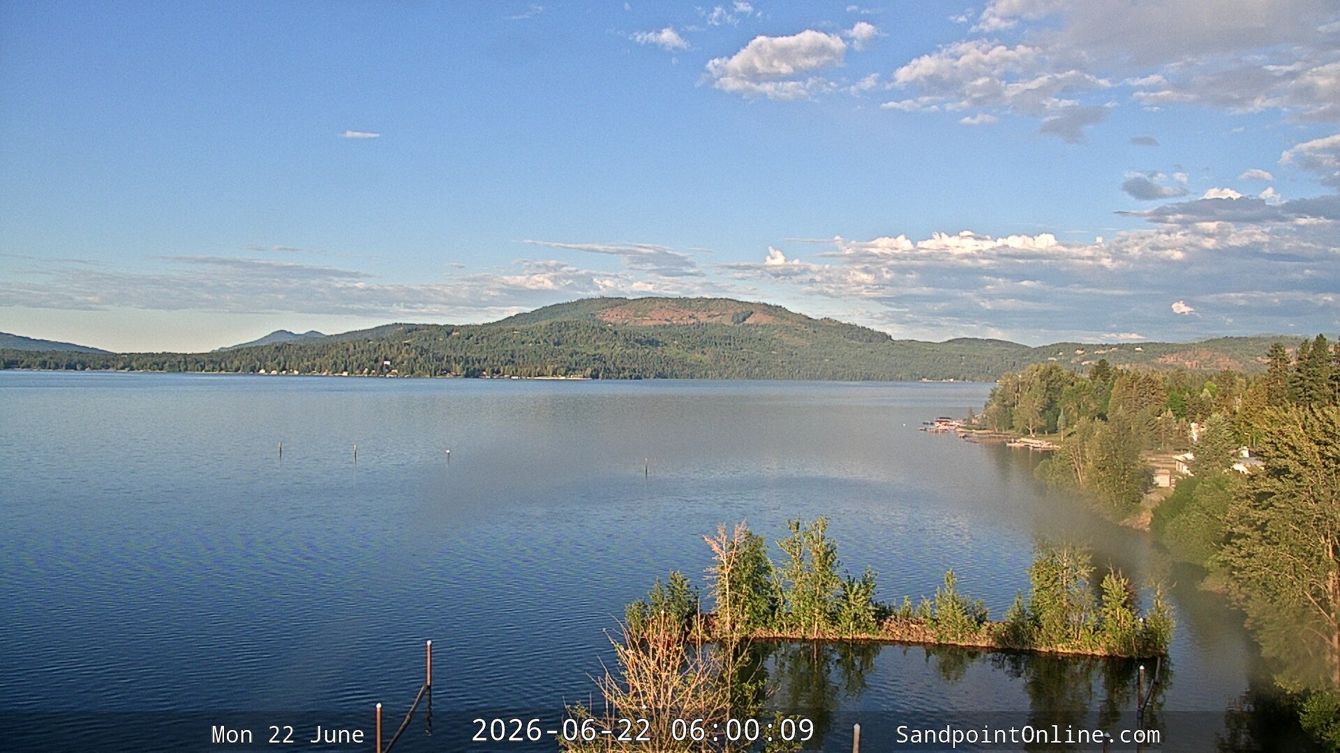 time-lapse frame, Sandpoint Online - Lake Pend Oreille webcam
