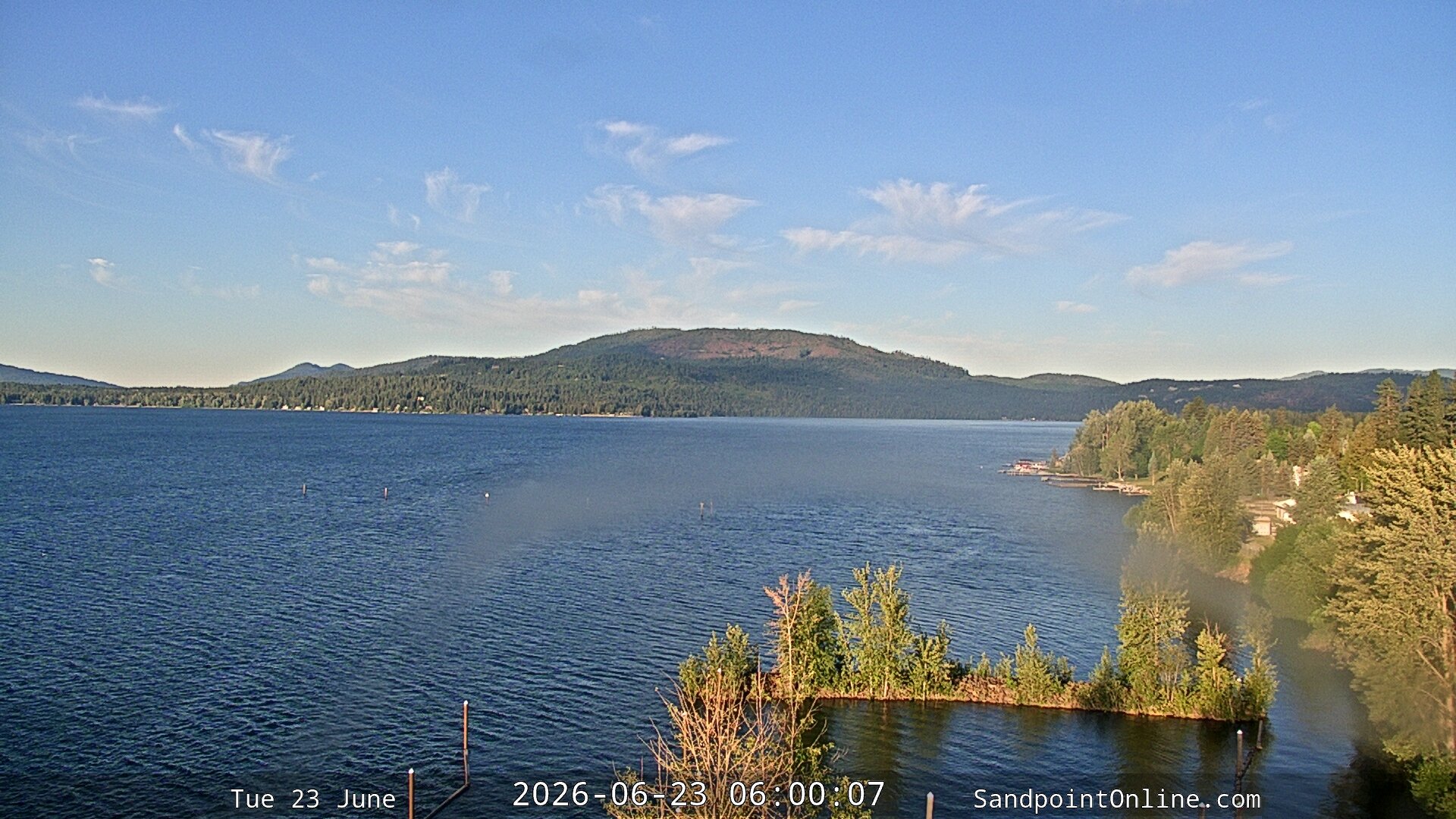 time-lapse frame, Sandpoint Online - Lake Pend Oreille webcam