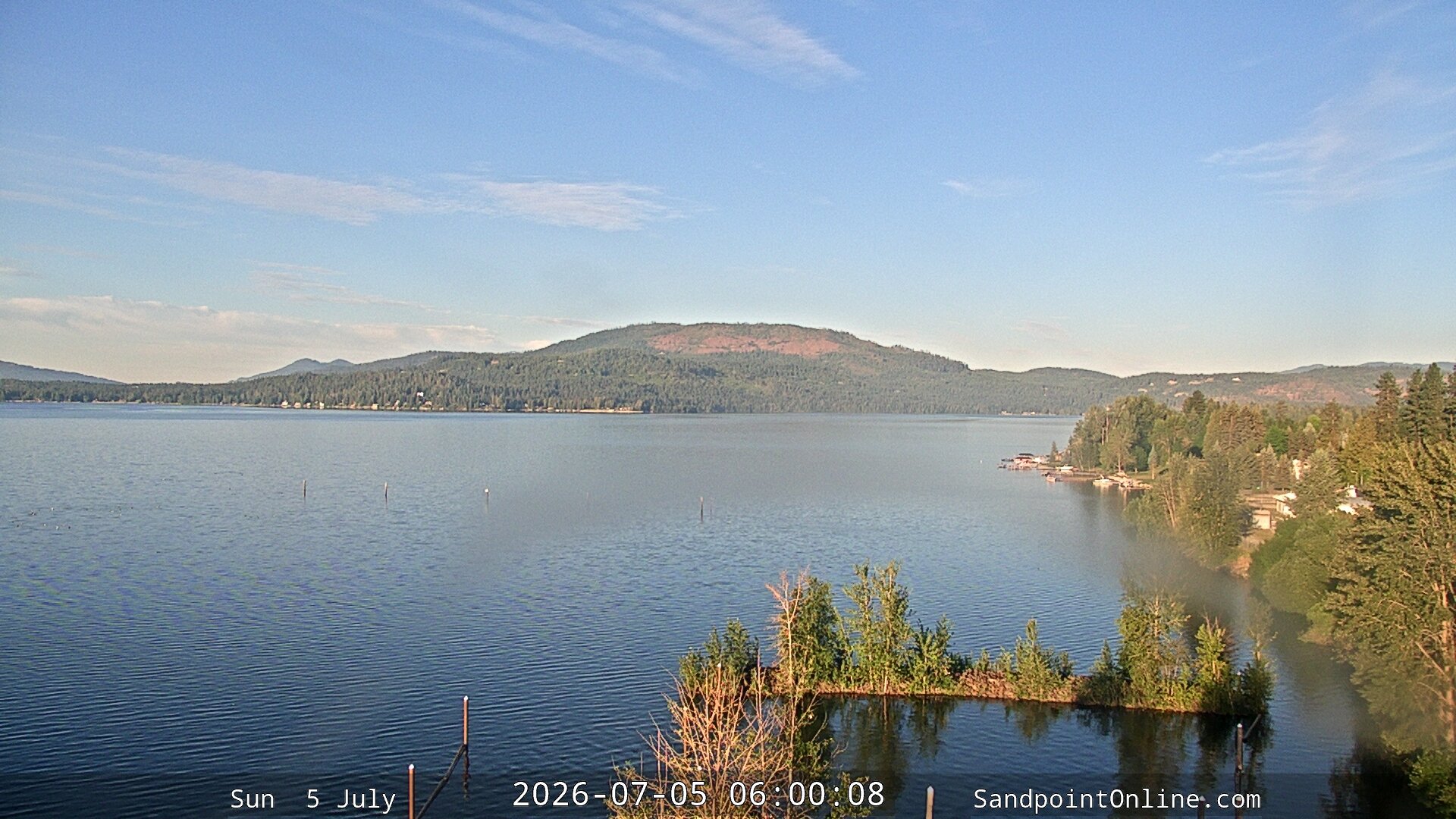 time-lapse frame, Sandpoint Online - Lake Pend Oreille webcam