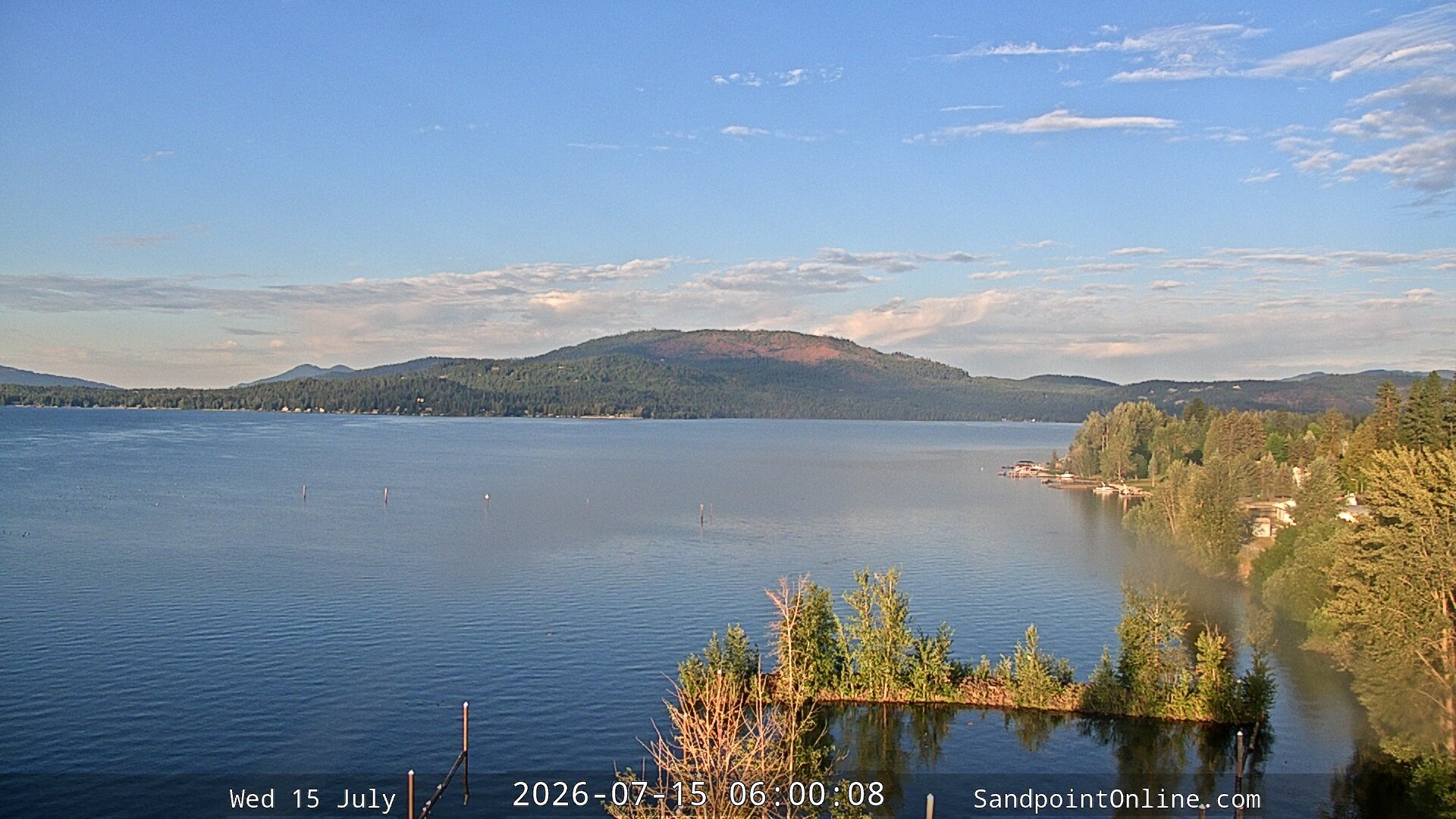 time-lapse frame, Sandpoint Online - Lake Pend Oreille webcam