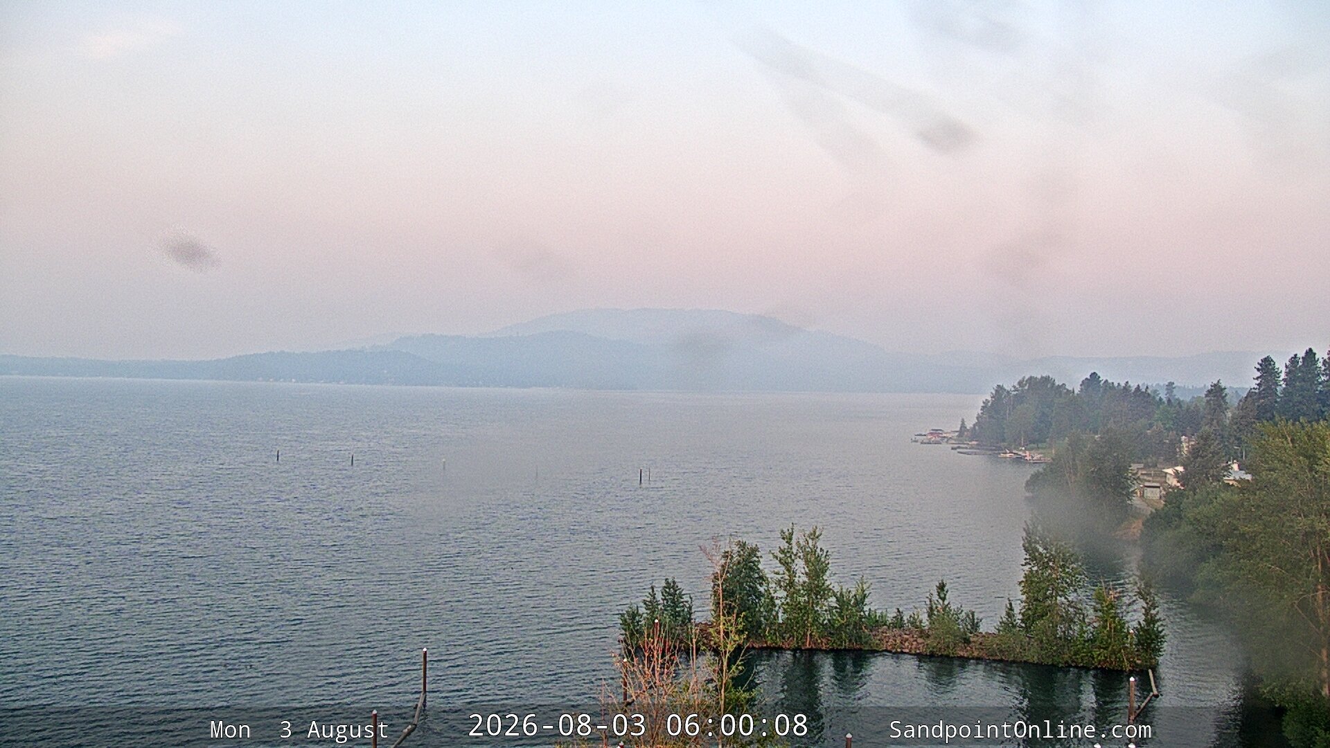 time-lapse frame, Sandpoint Online - Lake Pend Oreille webcam