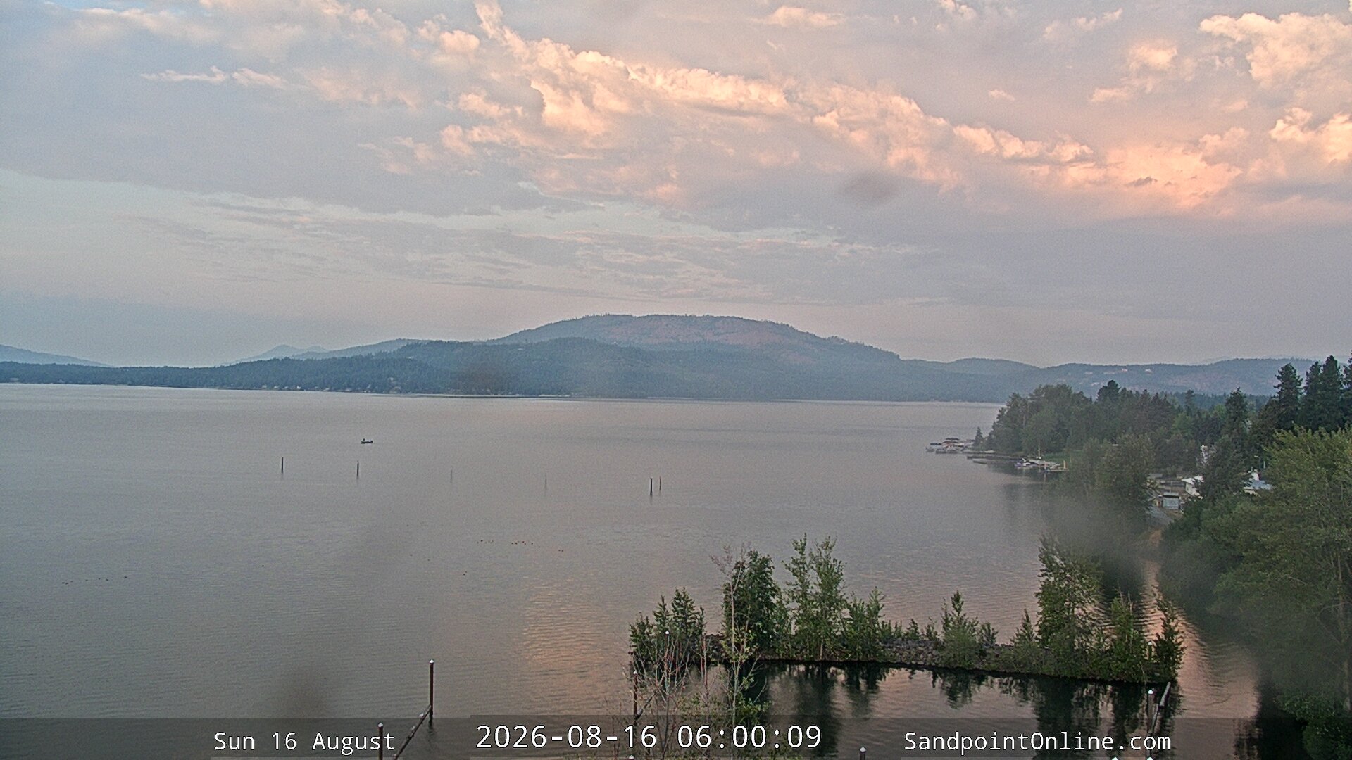 time-lapse frame, Sandpoint Online - Lake Pend Oreille webcam