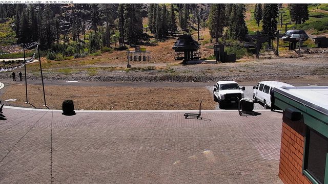 view from Palisades Tahoe Alpine Lodge Base Area on 2026-08-30