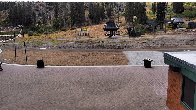view from Palisades Tahoe Alpine Lodge Base Area on 2026-09-02