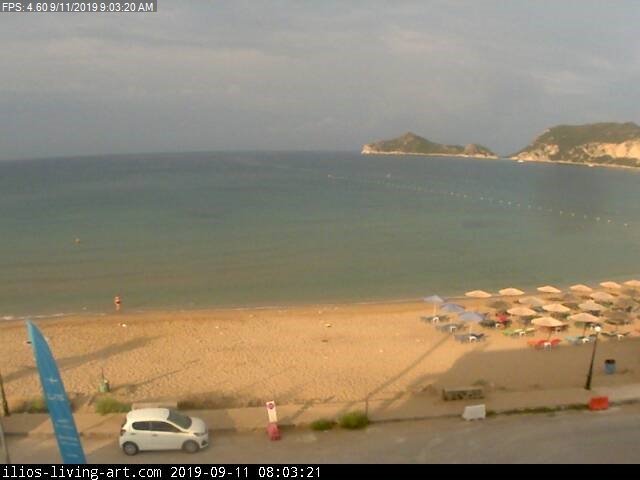 time-lapse frame, Agios Georgios NW Corfu Greece webcam