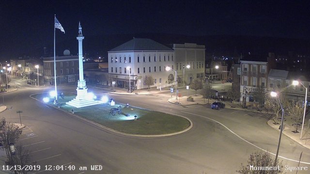time-lapse frame, Monument Square Center webcam