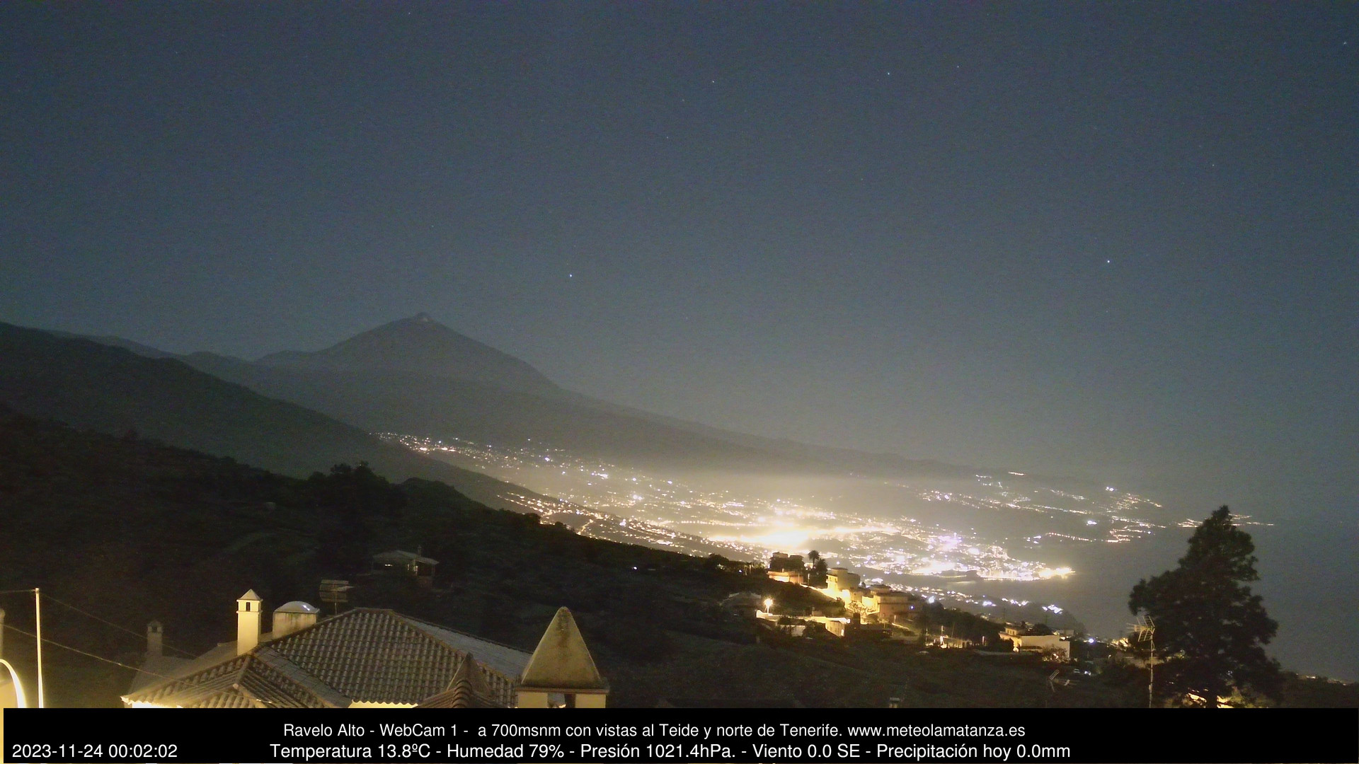 time-lapse frame, MeteoRavelo- Visión N de Tenerife webcam