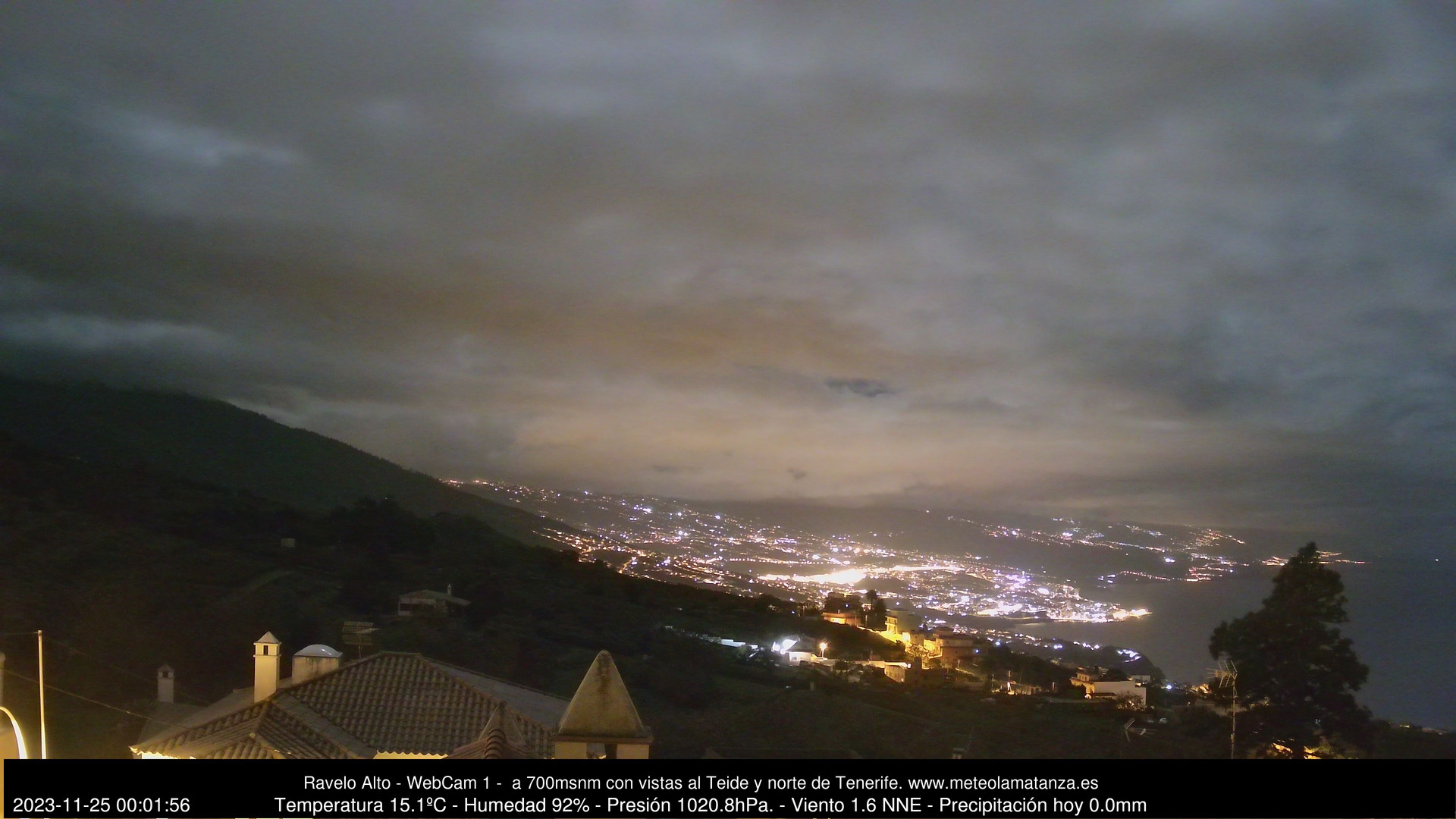 time-lapse frame, MeteoRavelo- Visión N de Tenerife webcam