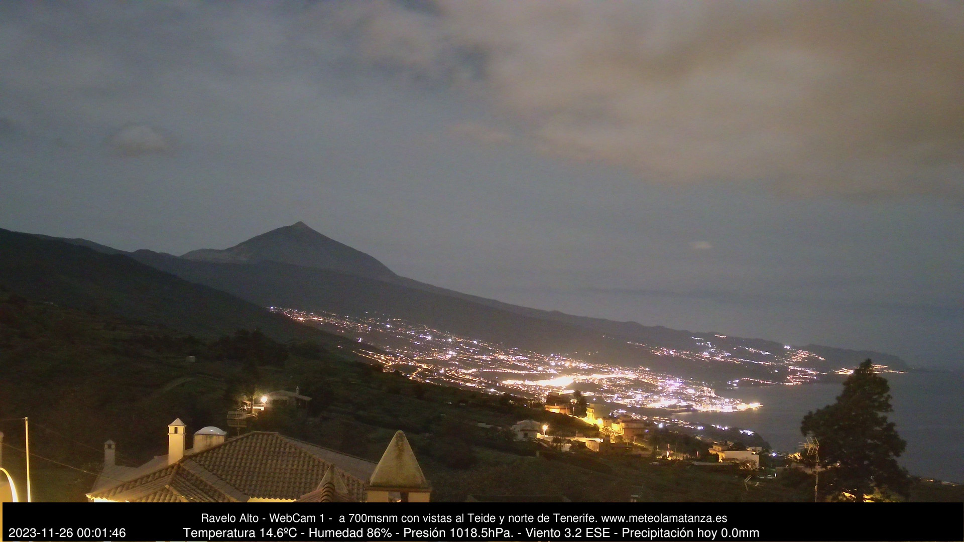 time-lapse frame, MeteoRavelo- Visión N de Tenerife webcam