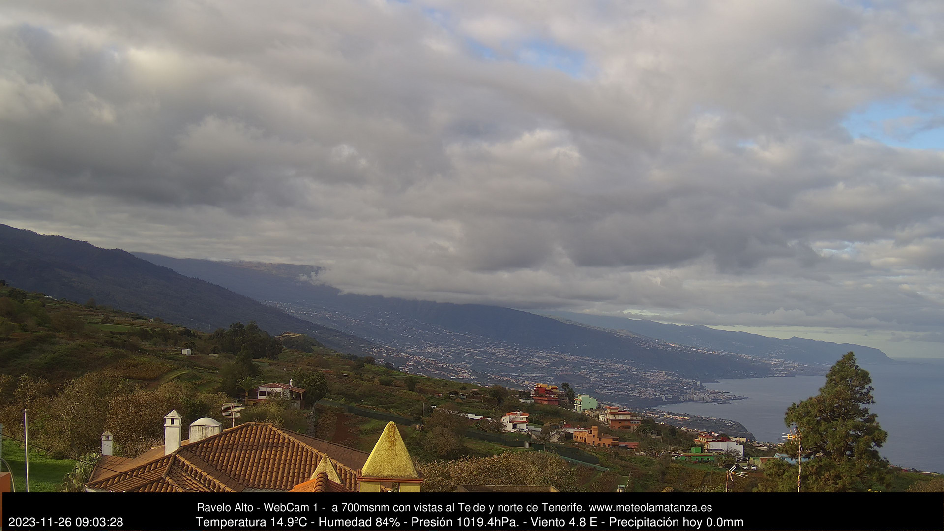 time-lapse frame, MeteoRavelo- Visión N de Tenerife webcam