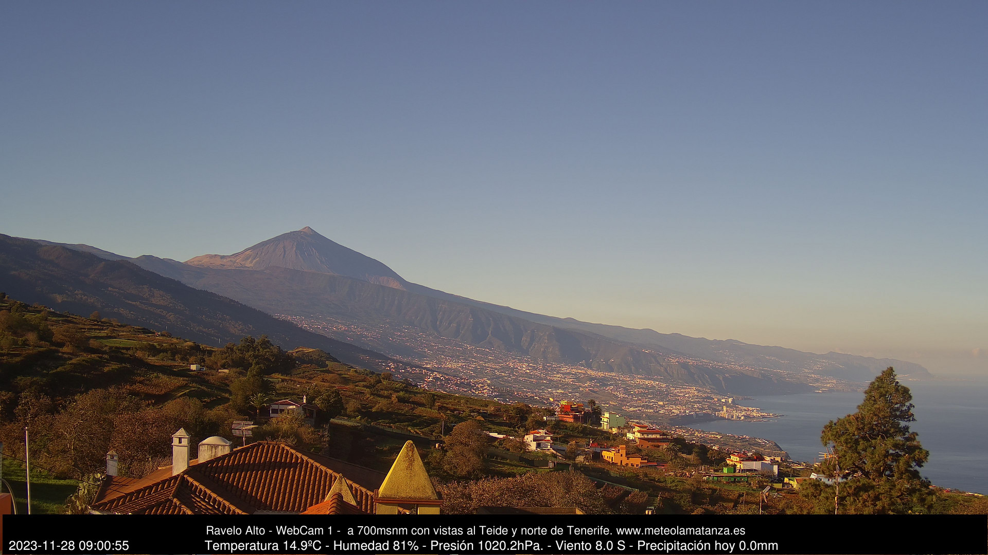 time-lapse frame, MeteoRavelo- Visión N de Tenerife webcam