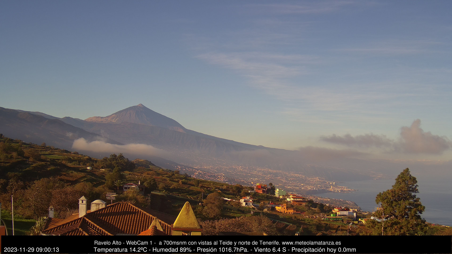time-lapse frame, MeteoRavelo- Visión N de Tenerife webcam