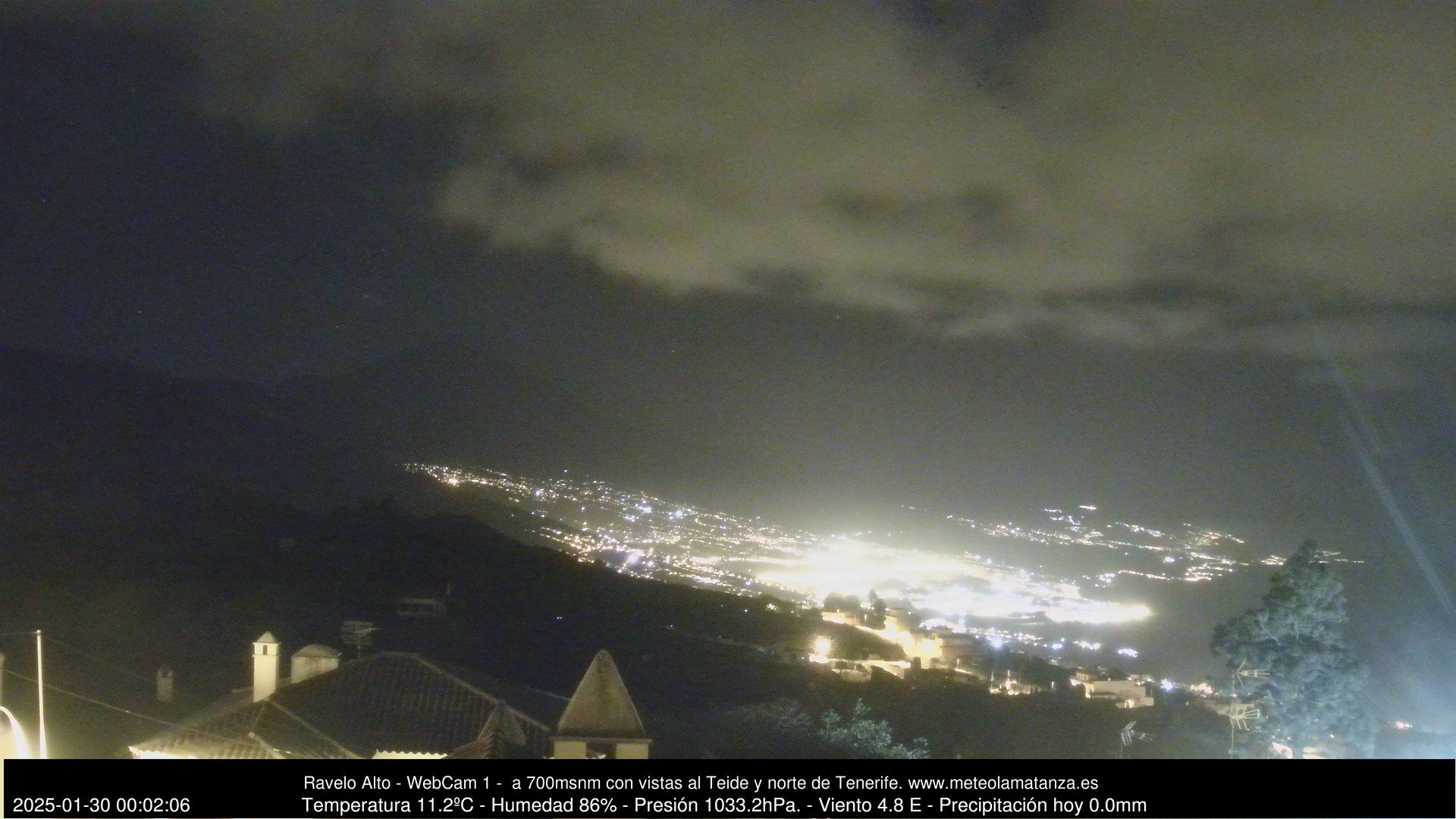 time-lapse frame, MeteoRavelo- Visión N de Tenerife webcam