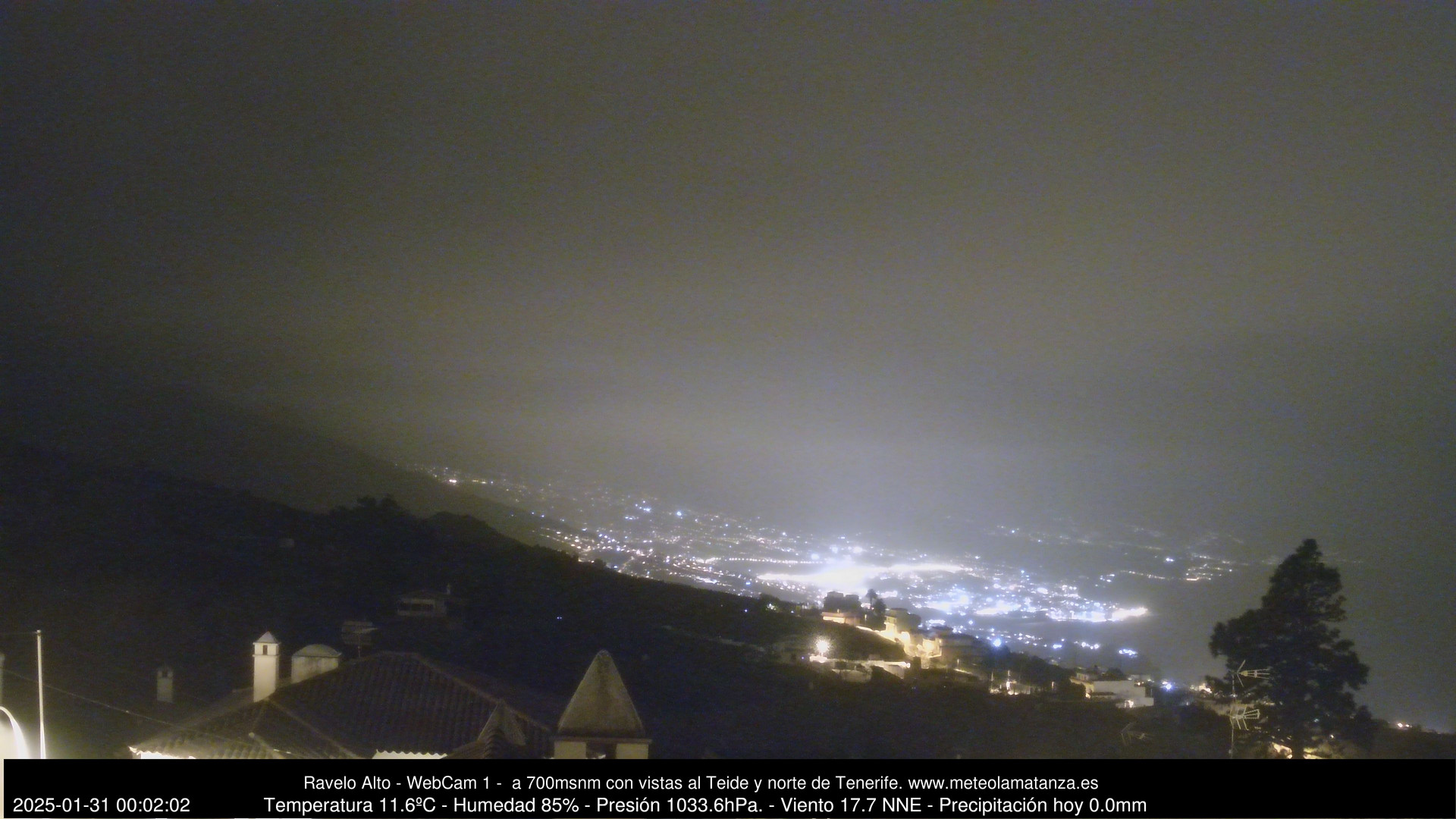 time-lapse frame, MeteoRavelo- Visión N de Tenerife webcam