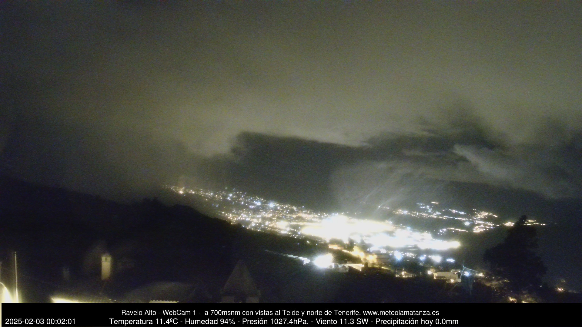 time-lapse frame, MeteoRavelo- Visión N de Tenerife webcam