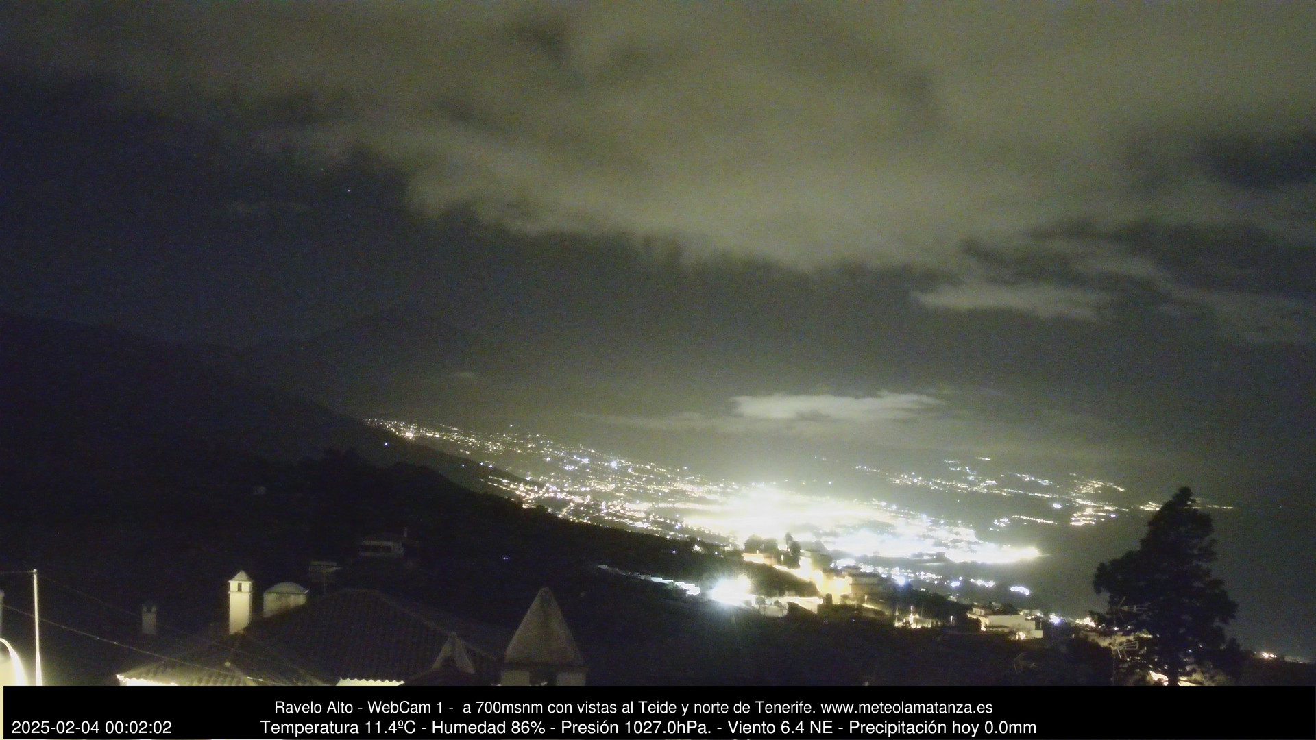 time-lapse frame, MeteoRavelo- Visión N de Tenerife webcam