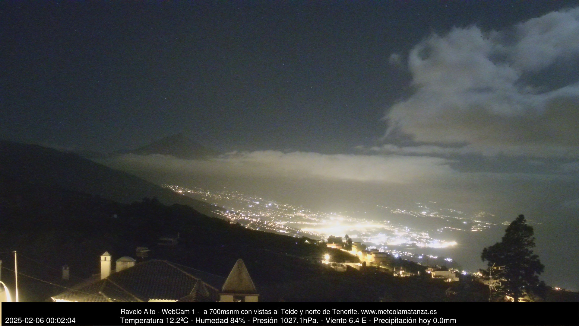 time-lapse frame, MeteoRavelo- Visión N de Tenerife webcam