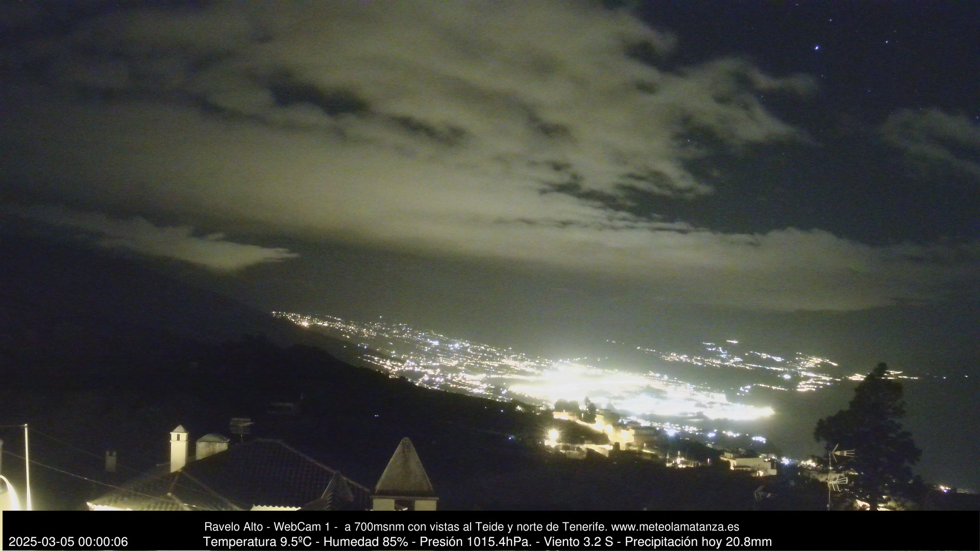 time-lapse frame, MeteoRavelo- Visión N de Tenerife webcam