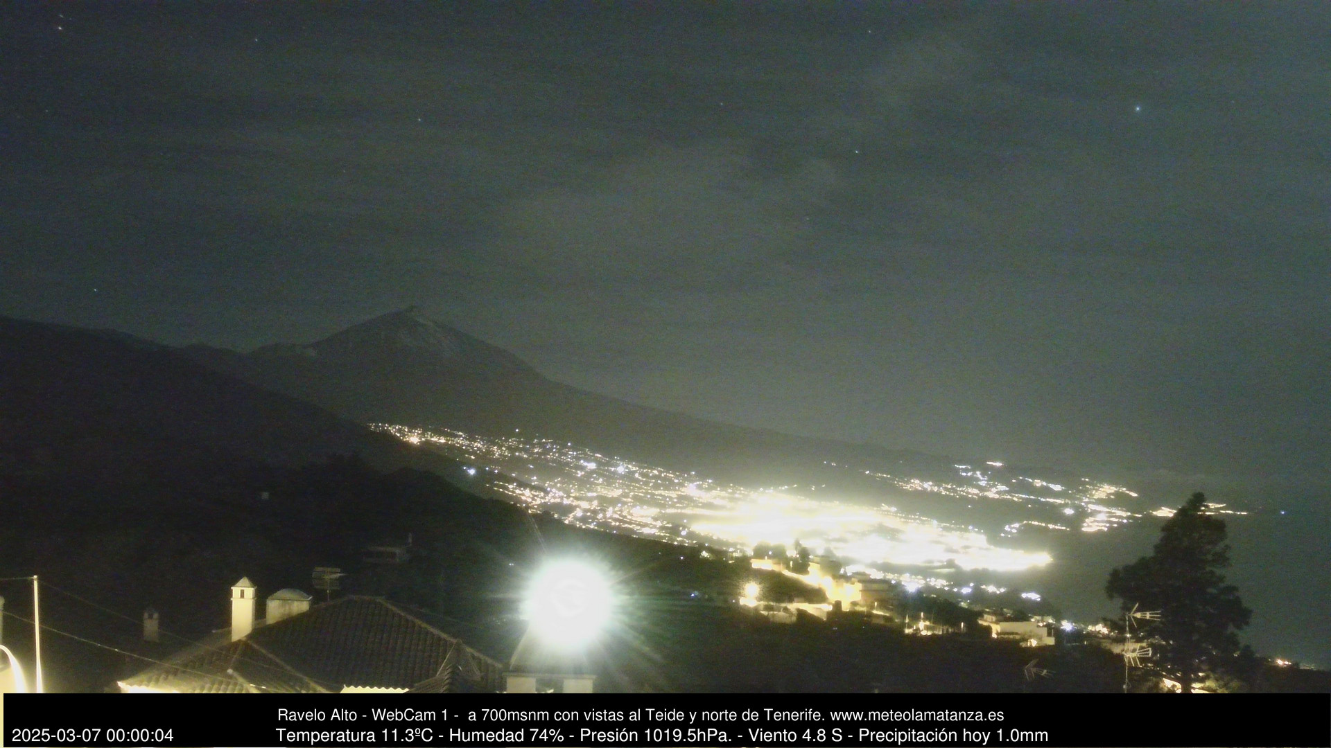 time-lapse frame, MeteoRavelo- Visión N de Tenerife webcam