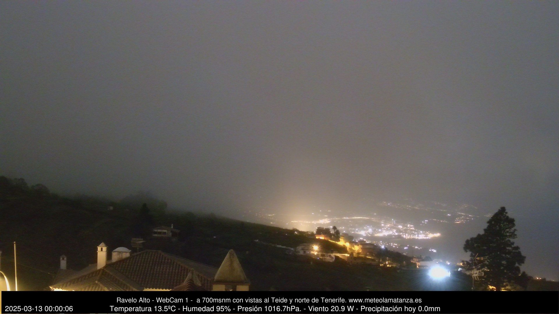 time-lapse frame, MeteoRavelo- Visión N de Tenerife webcam