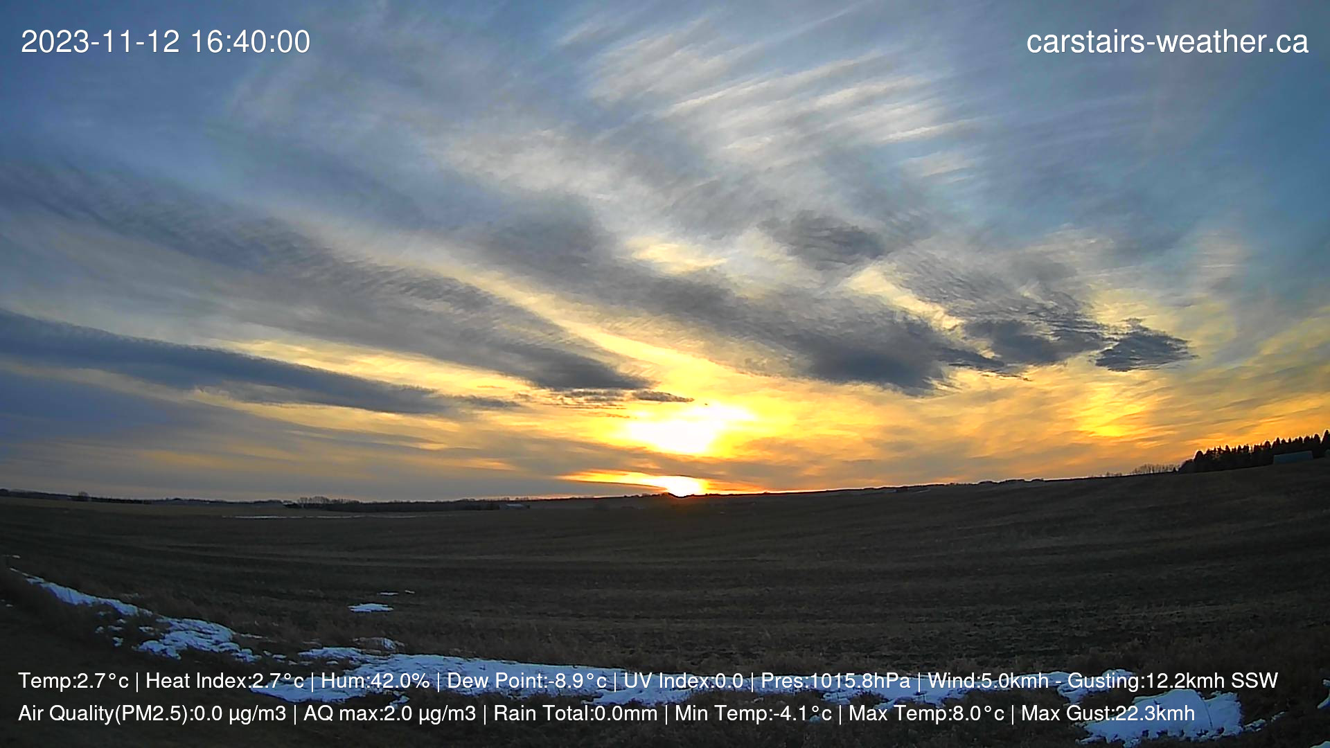 time-lapse frame, Nov 12 Sunset and More UFO's lol webcam