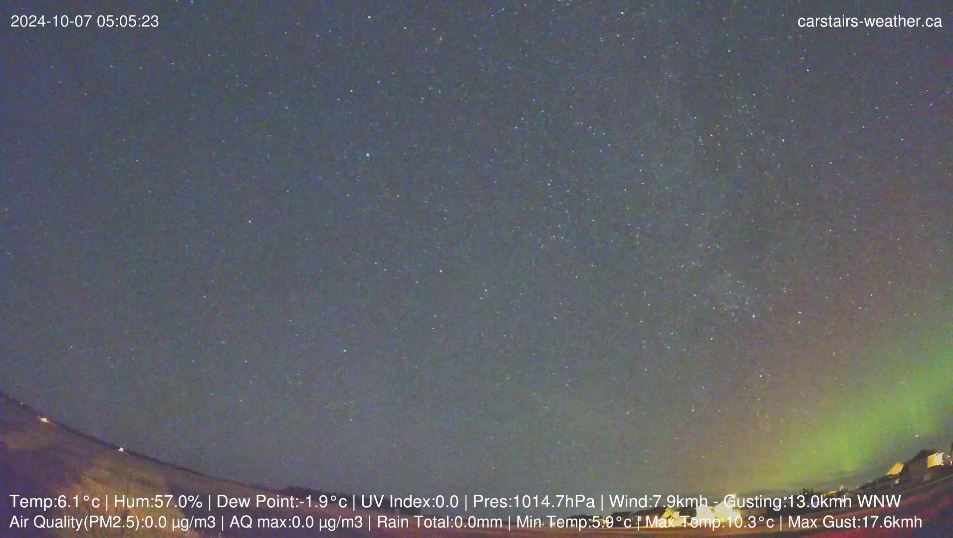 time-lapse frame, Aurora Oct 07 - Short webcam