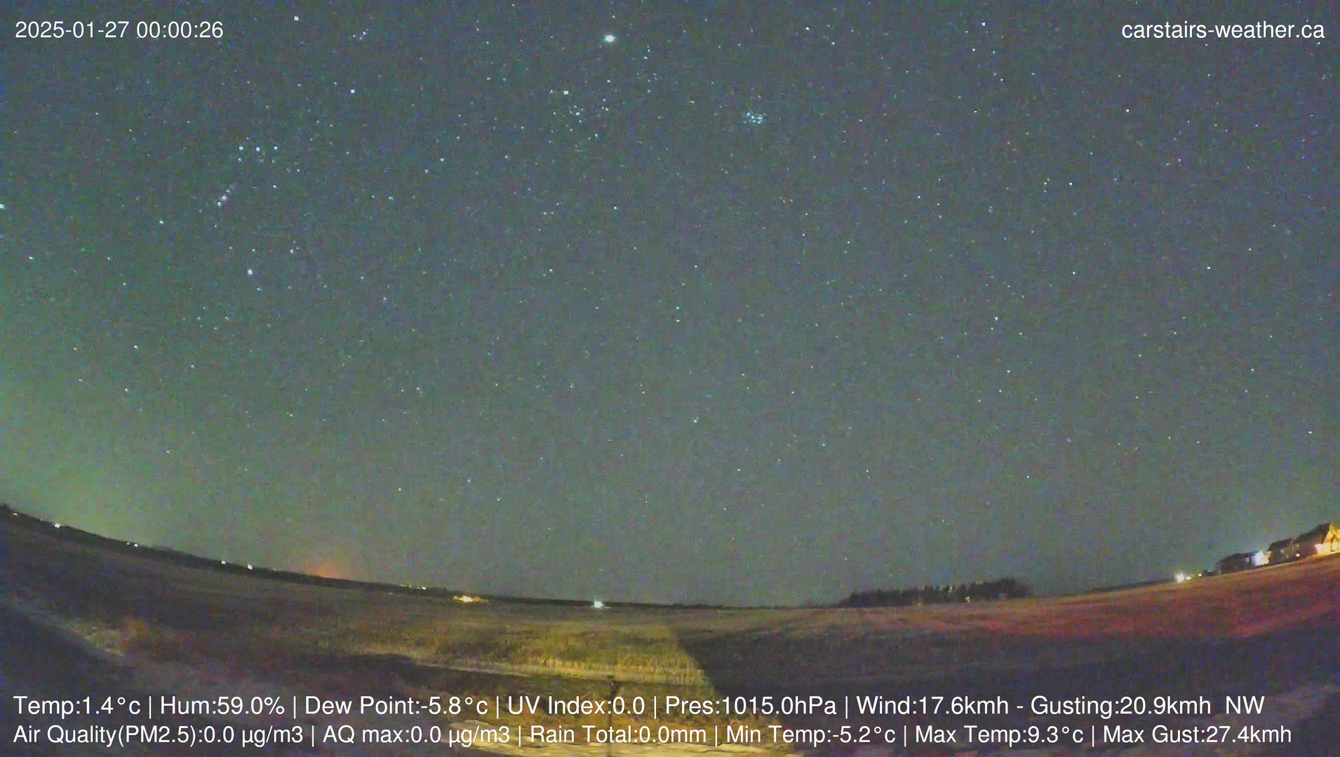 time-lapse frame, Carstairs Sky Cam webcam