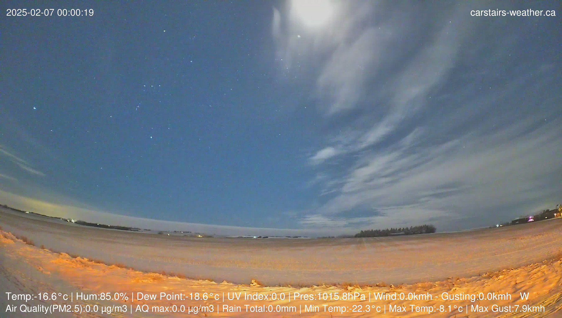 time-lapse frame, Carstairs Sky Cam webcam