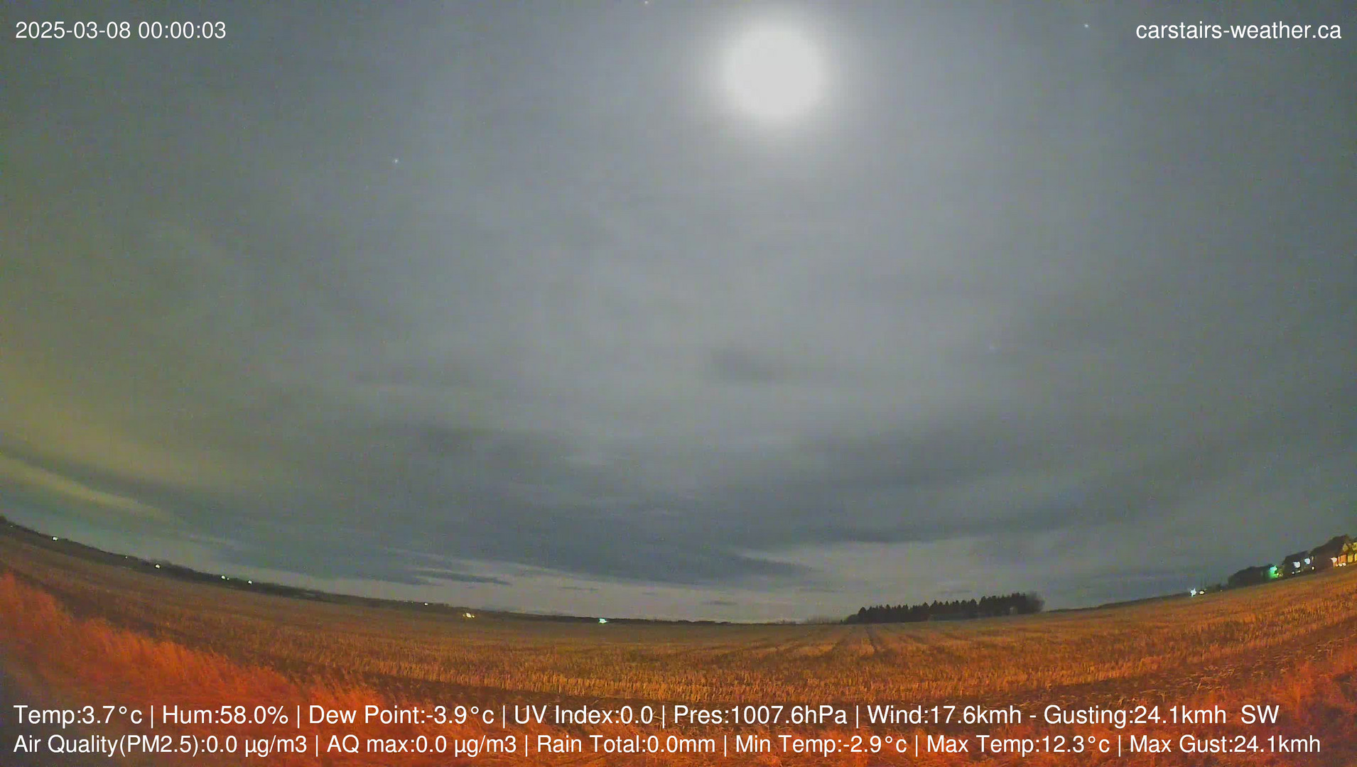 time-lapse frame, Carstairs Sky Cam webcam