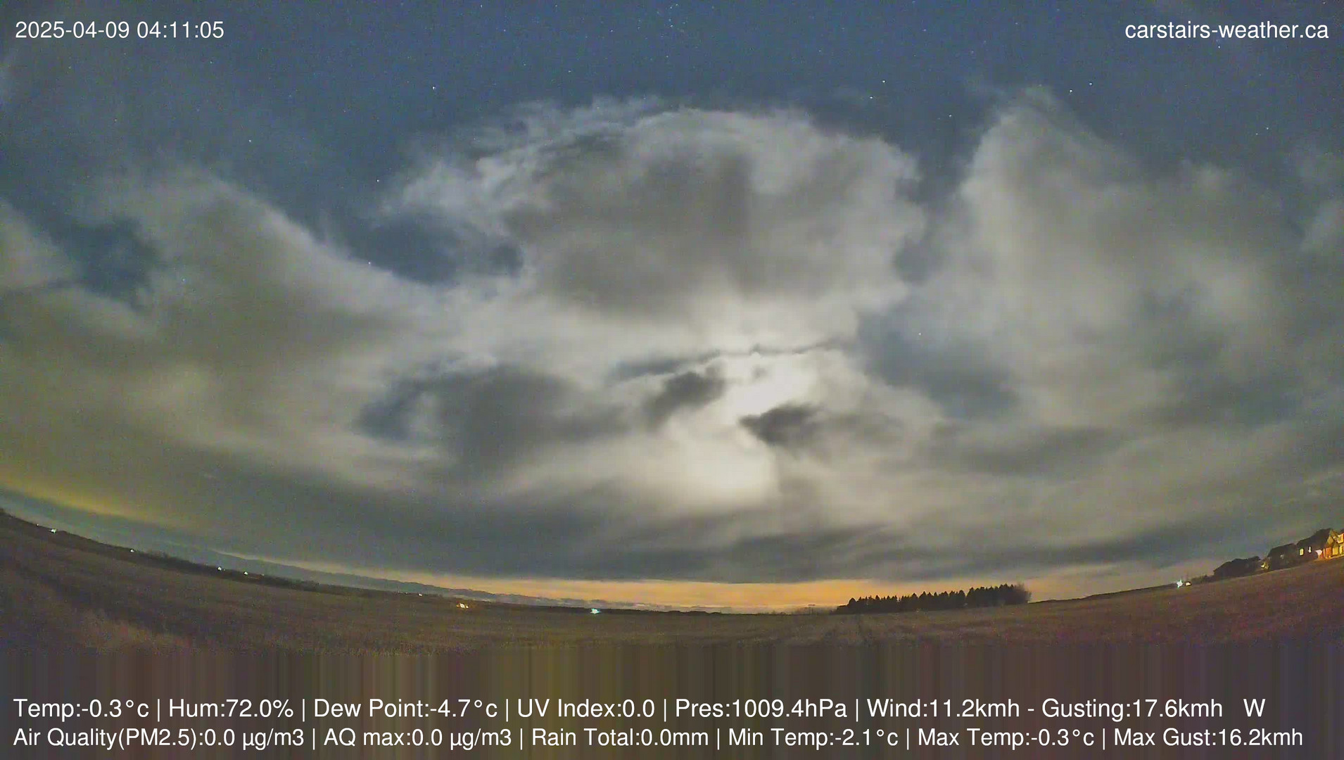 time-lapse frame, Carstairs Sky Cam webcam
