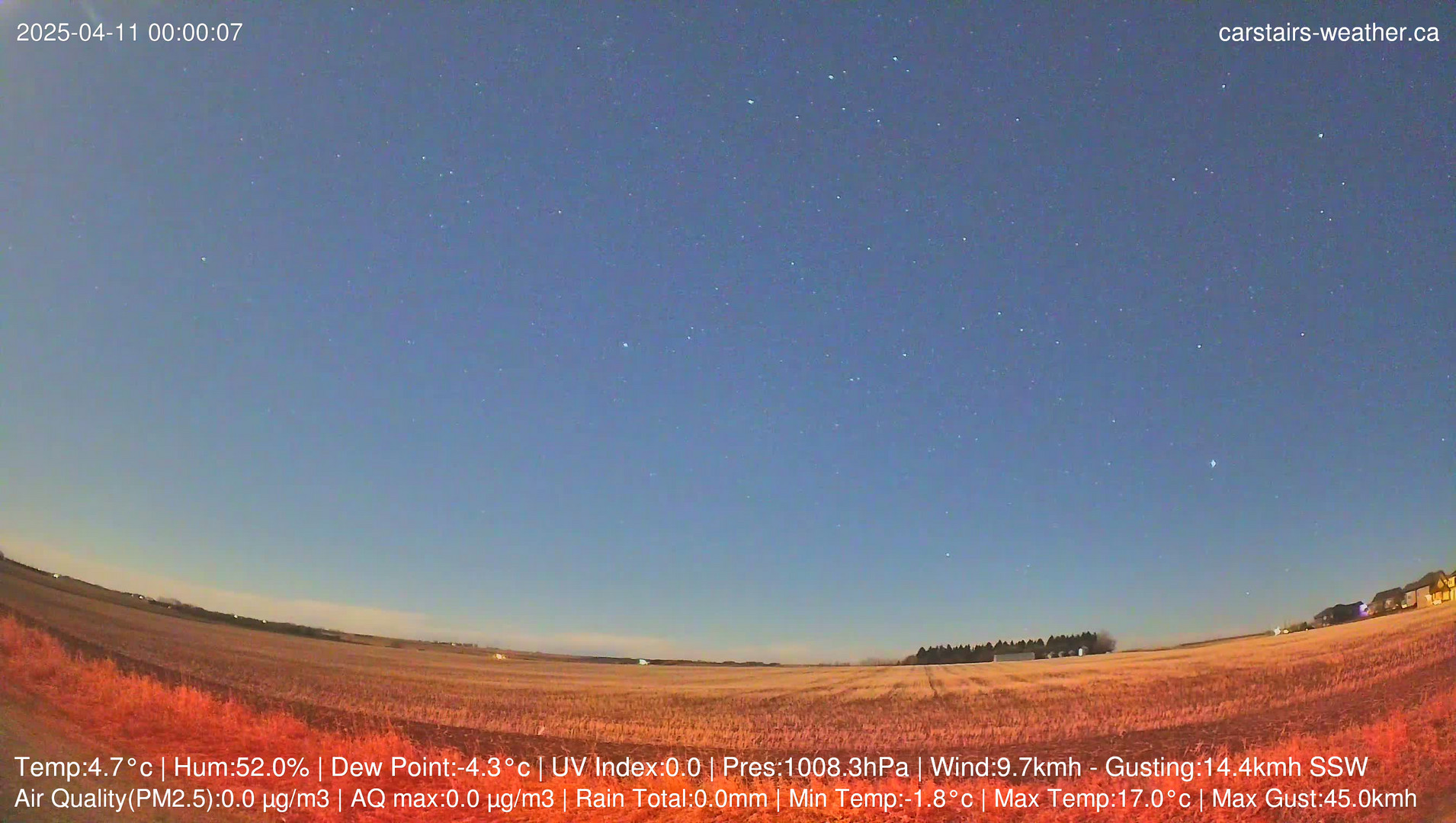 time-lapse frame, Carstairs Sky Cam webcam