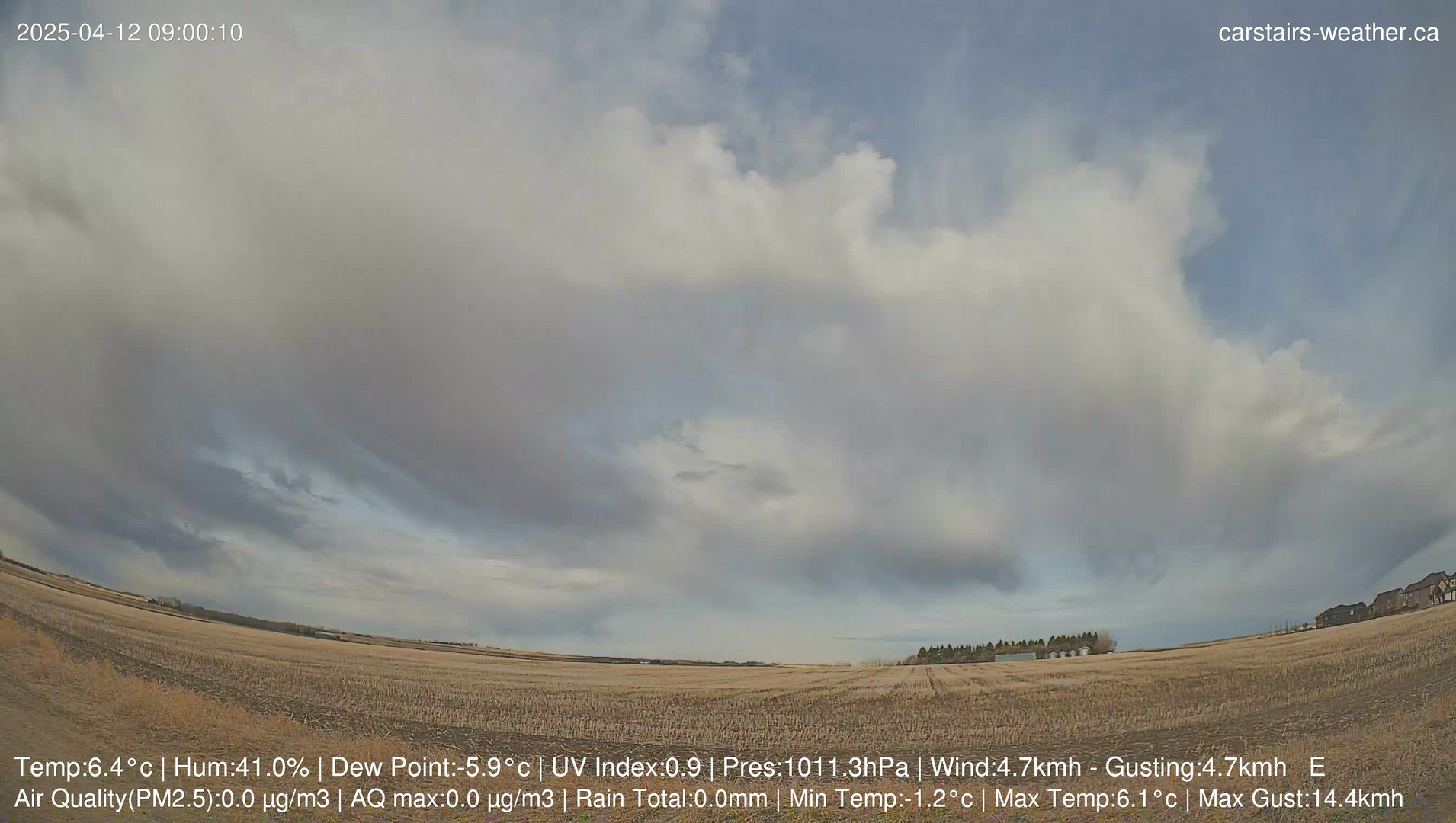time-lapse frame, Carstairs Sky Cam webcam