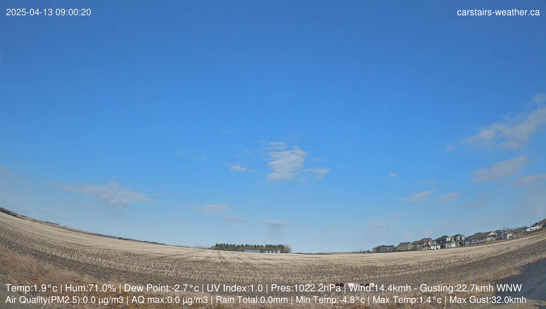 time-lapse frame, Carstairs Sky Cam webcam