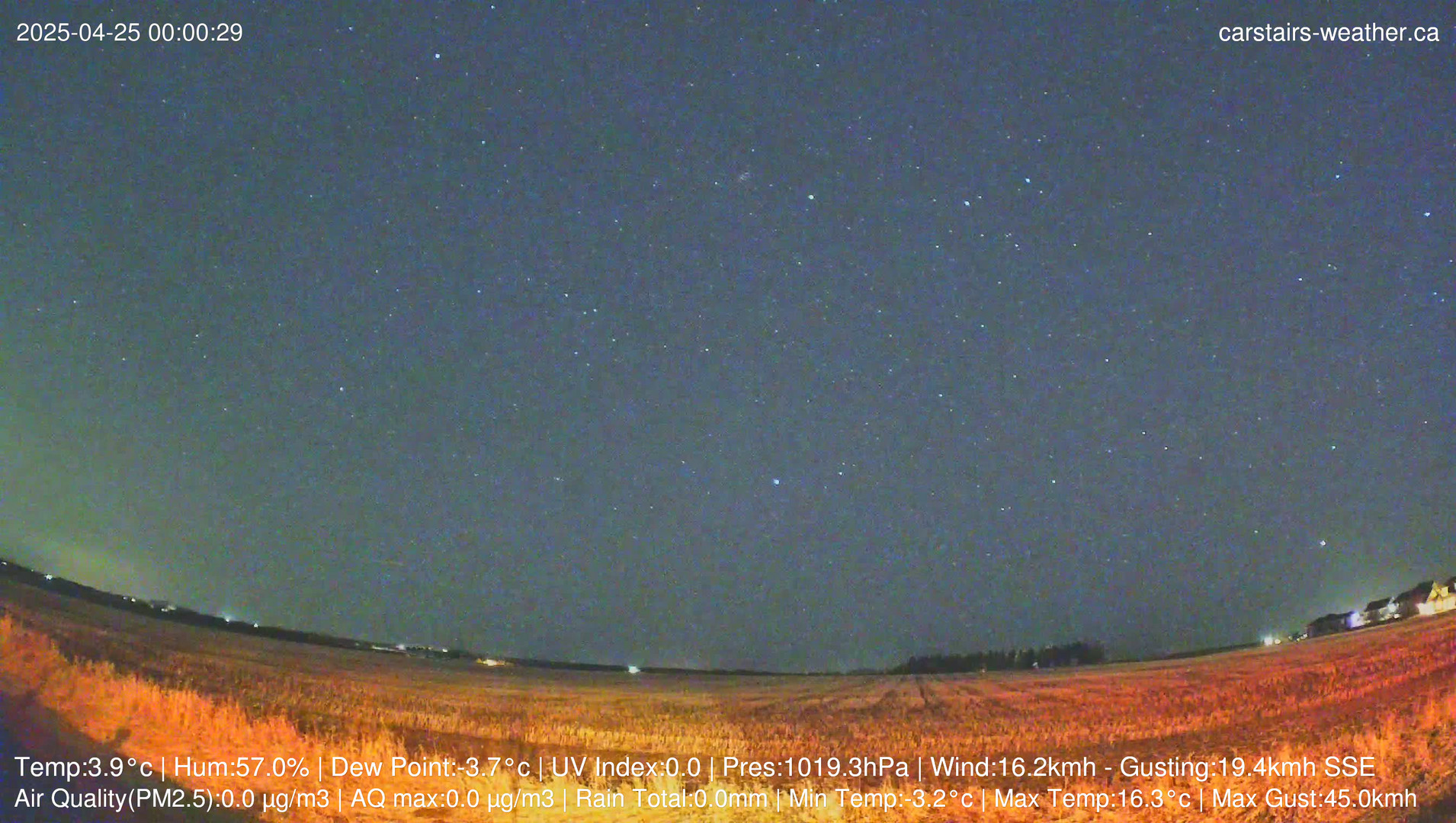 time-lapse frame, Carstairs Sky Cam webcam