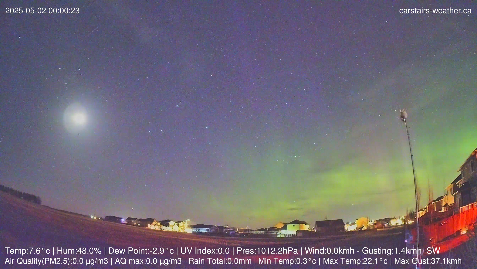 time-lapse frame, Carstairs Sky Cam webcam