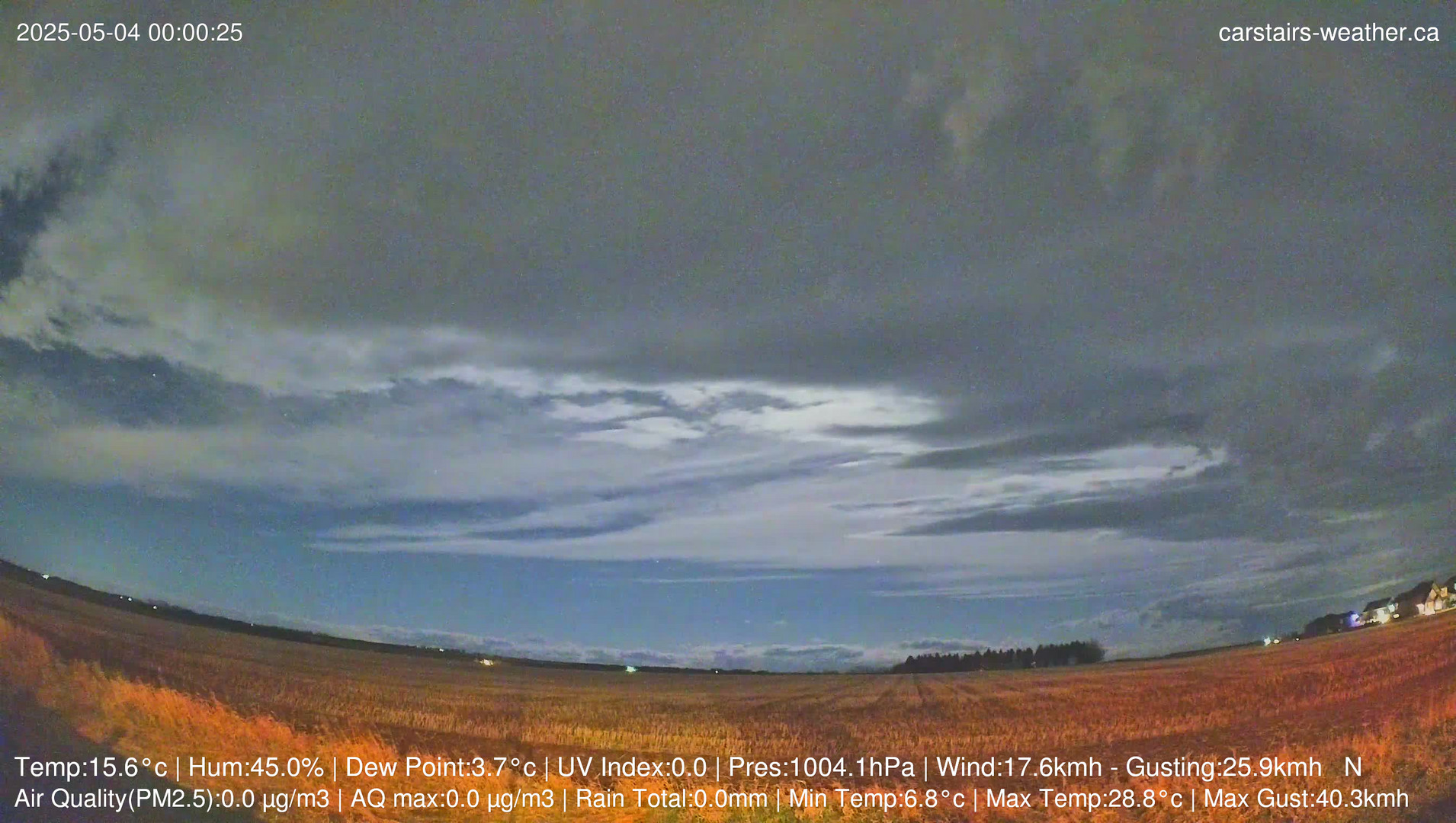 time-lapse frame, Carstairs Sky Cam webcam