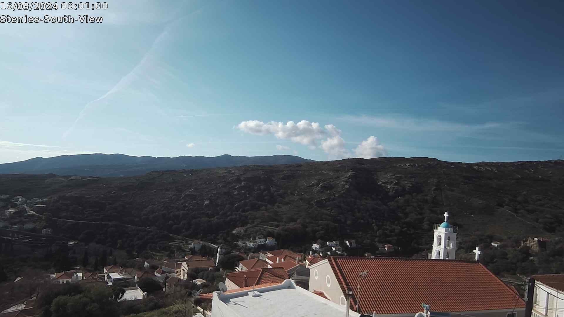 time-lapse frame, Stenies. Andros Island  South View webcam