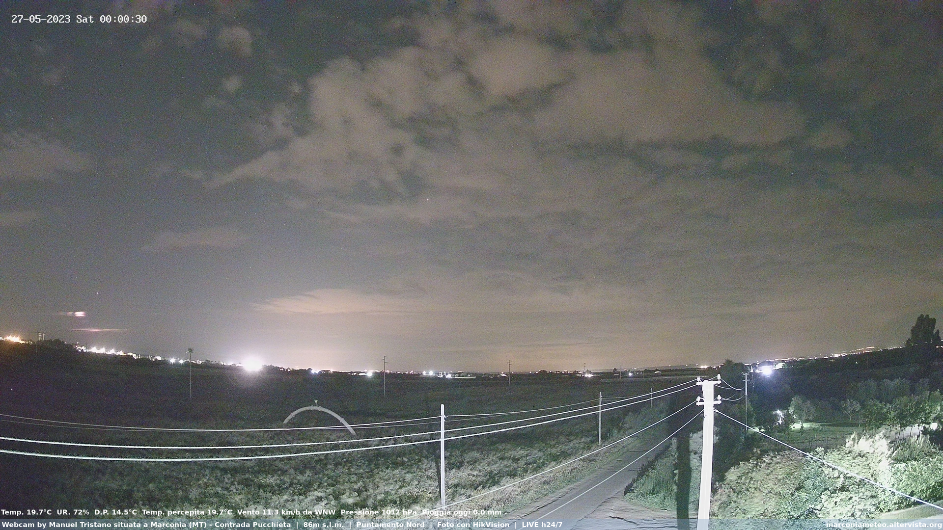 time-lapse frame, Webcam in Contrada Pucchieta, Marconia(MT) webcam